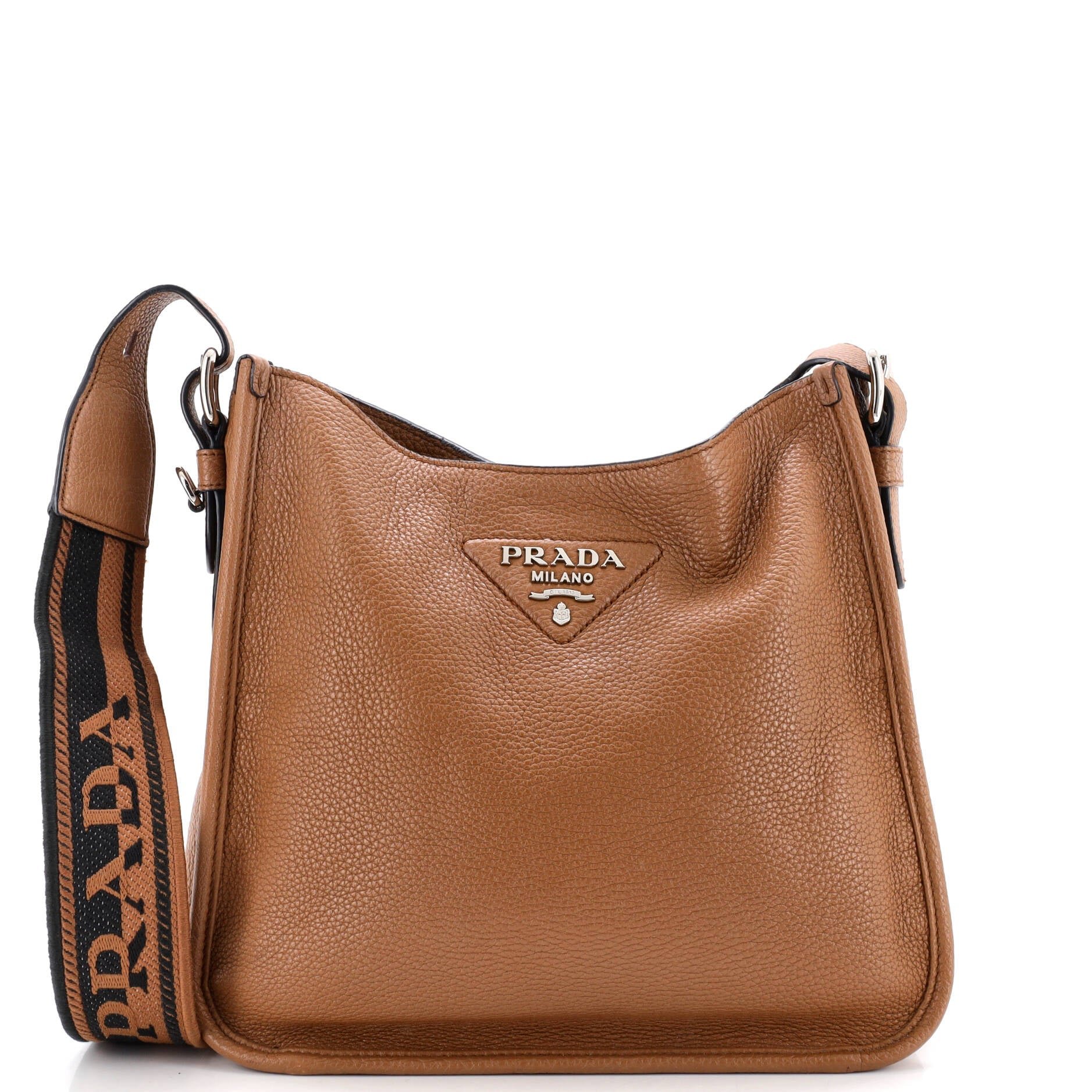 Logo Strap Crossbody Bag Vitello Daino Medium