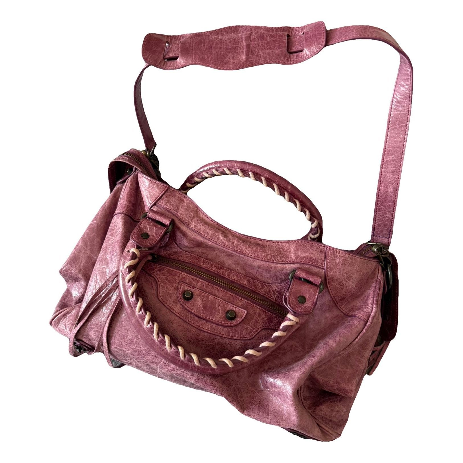 City leather handbag