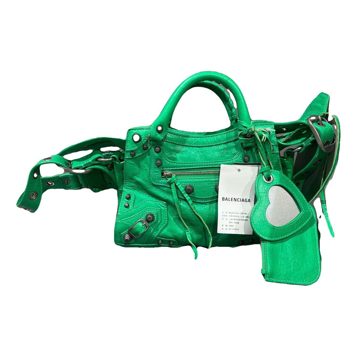 City leather handbag