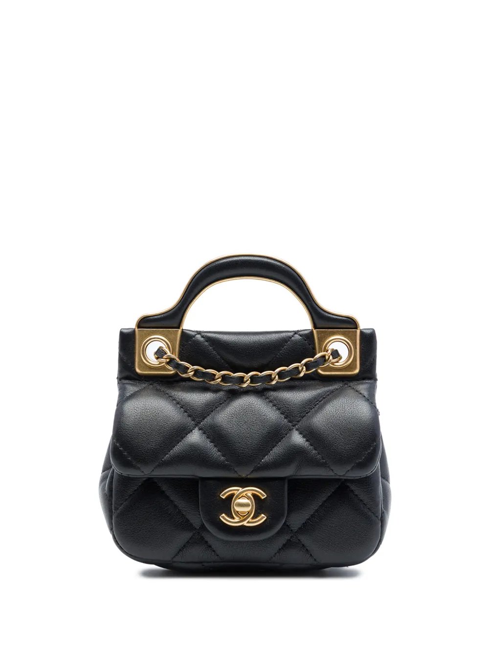 2021 CC Quilted Calfskin Lady Card Holder with Chain Top Handle Bag satchel