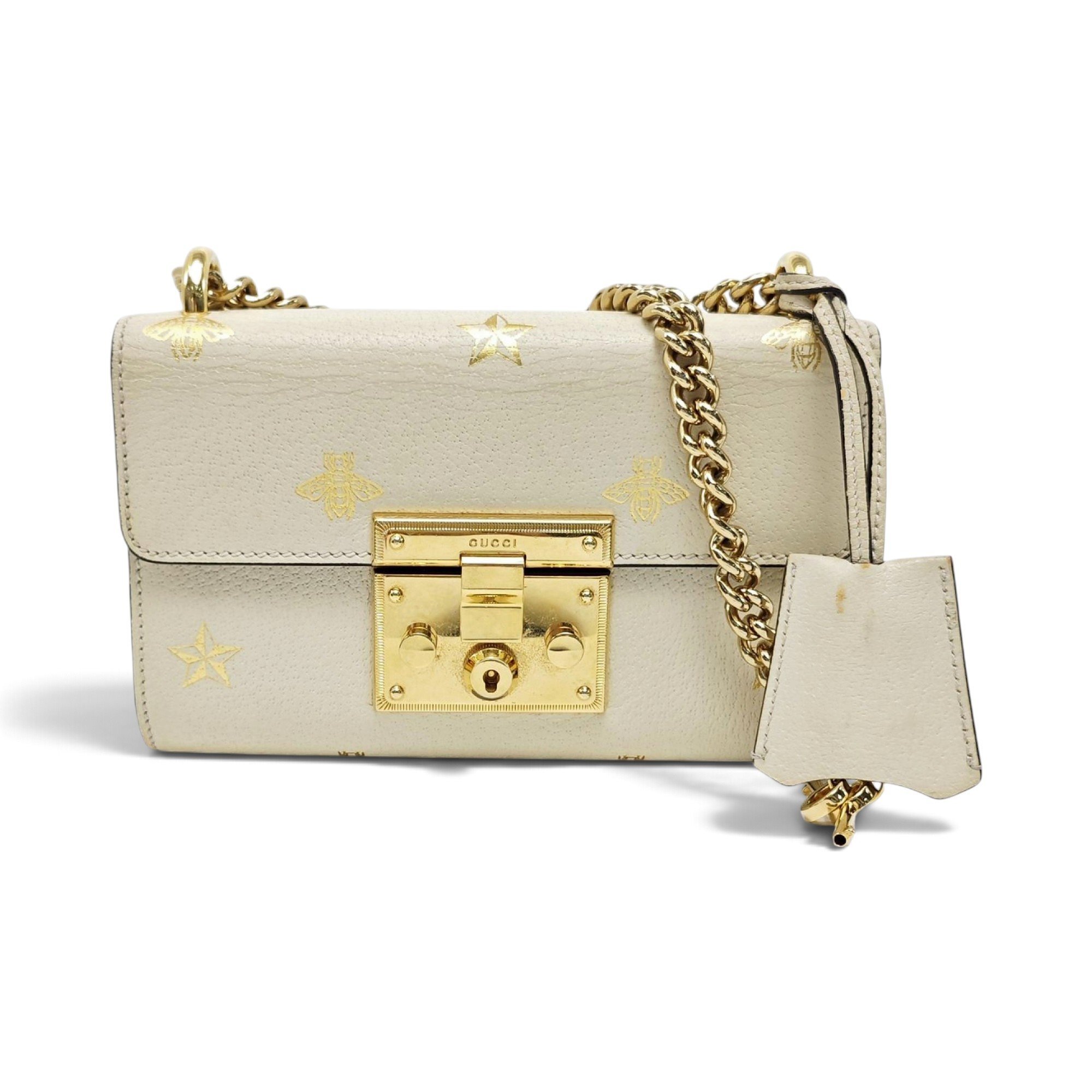 Padlock leather handbag