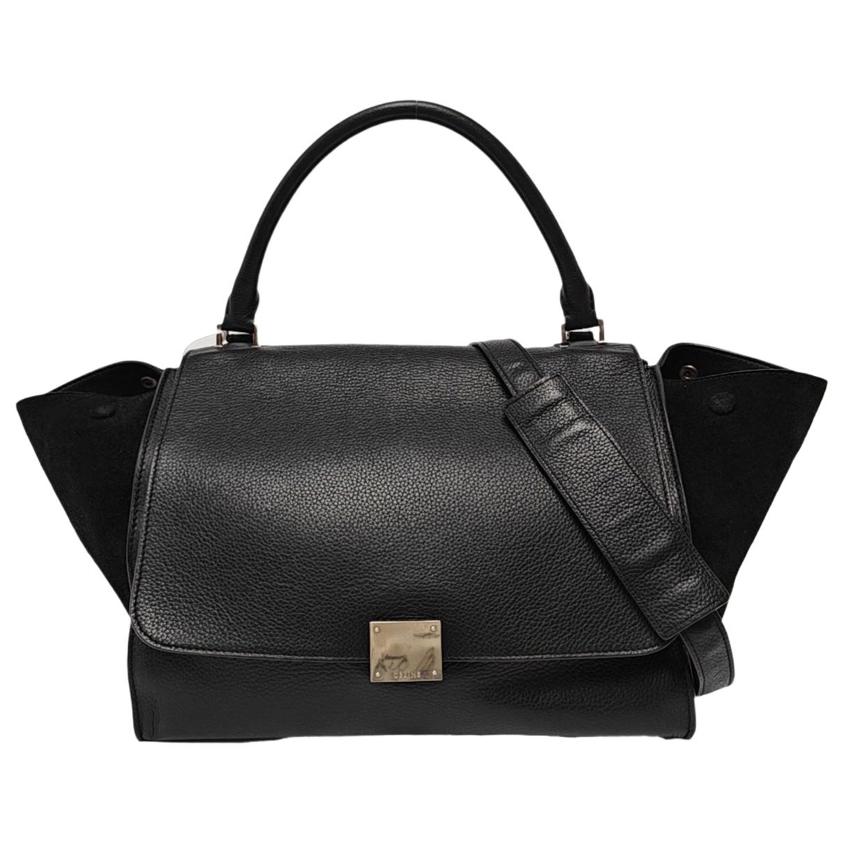 Trapèze leather handbag