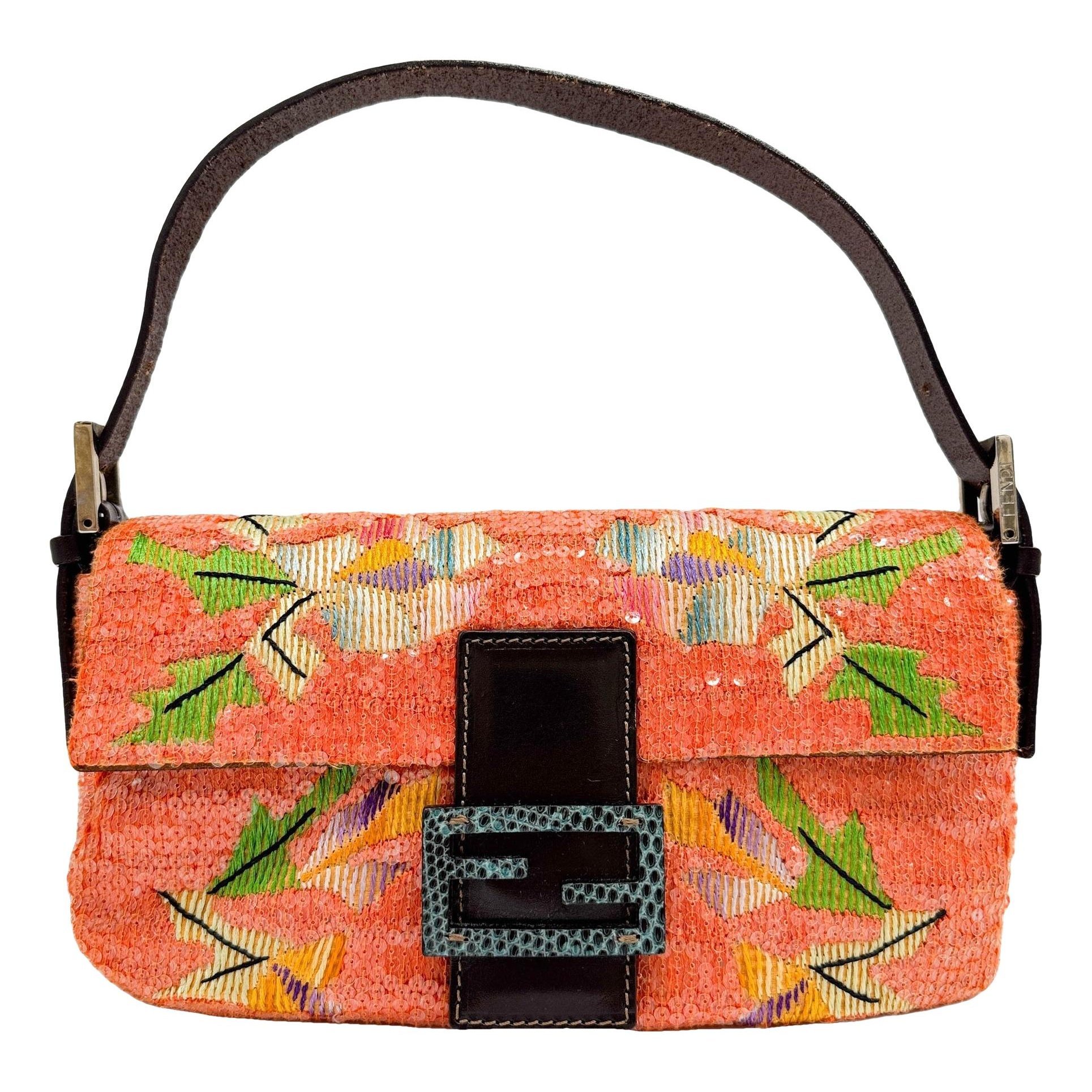 Baguette glitter handbag