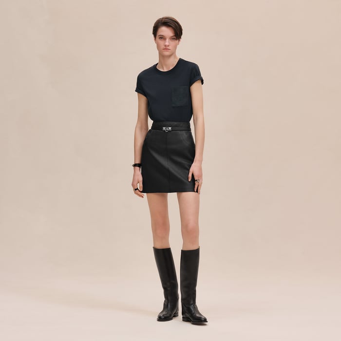 Bleu Noir Embroidered Pocket T-shirt
