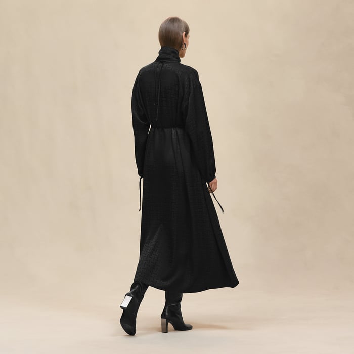 Noir "Mosaique" Drawstring Long Dress