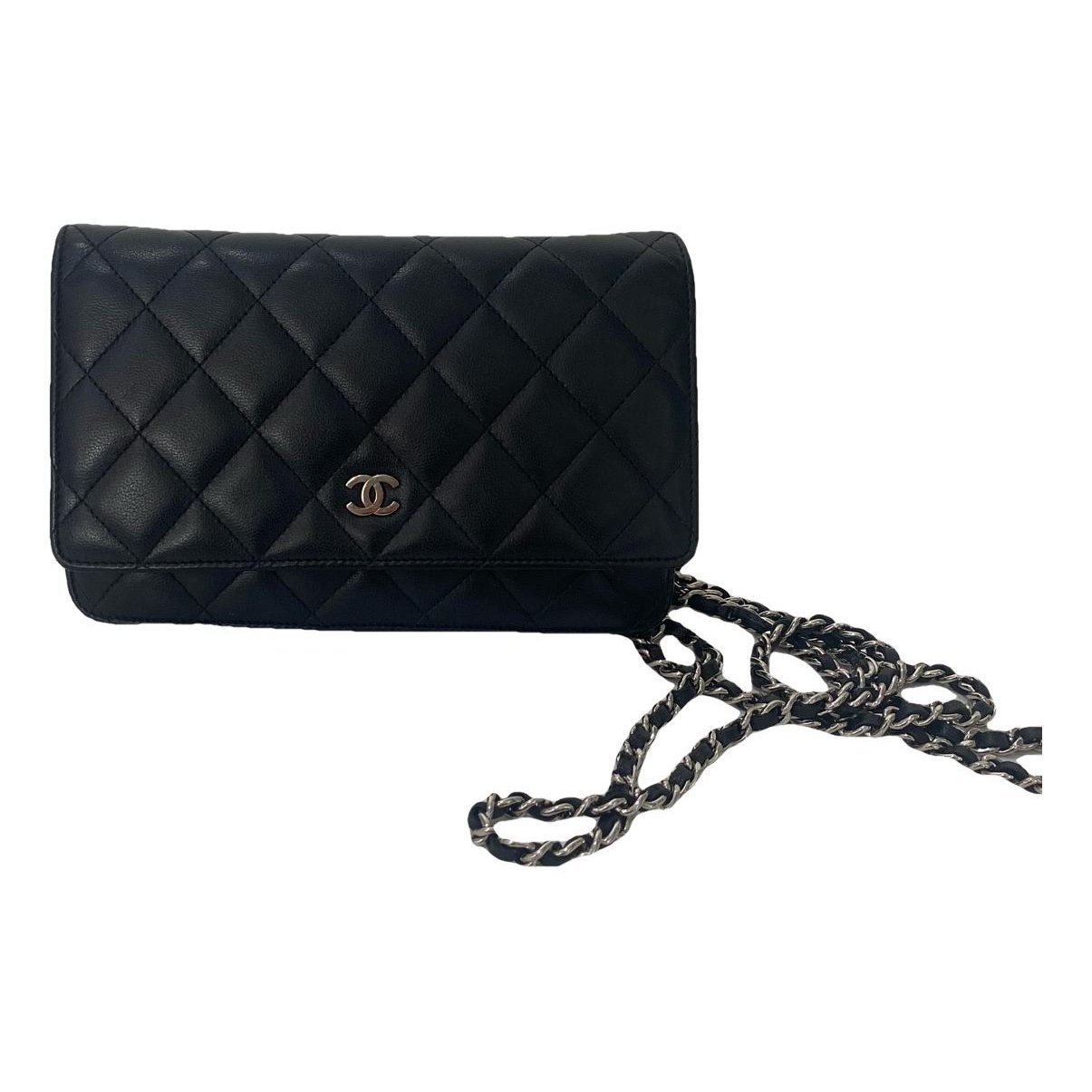 Trendy CC Wallet on Chain leather handbag