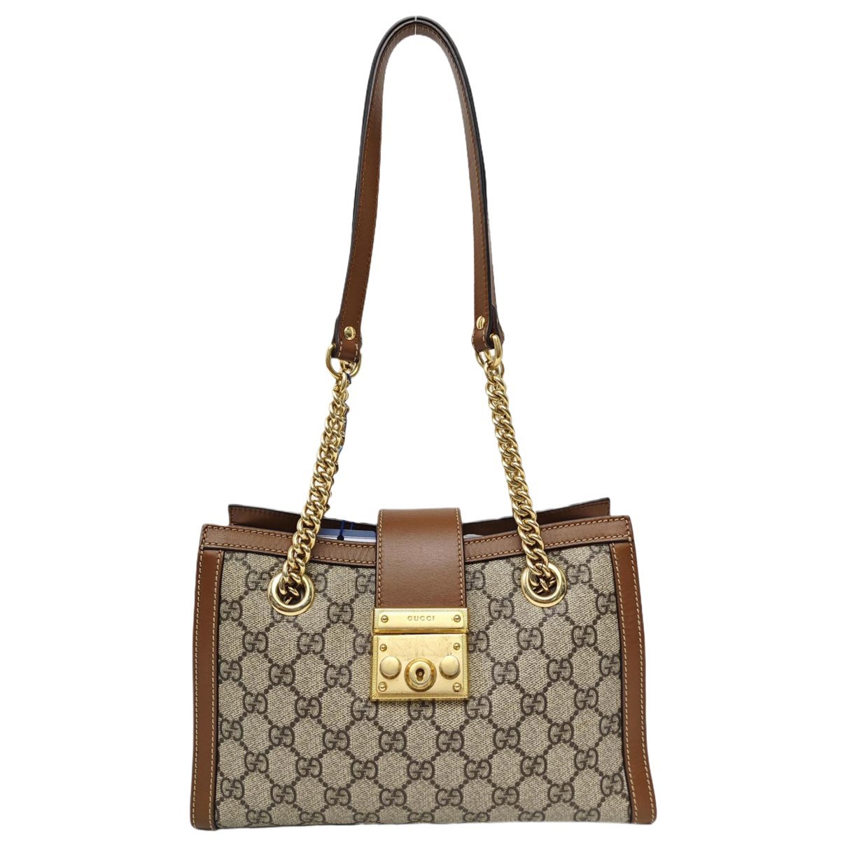 Padlock leather handbag