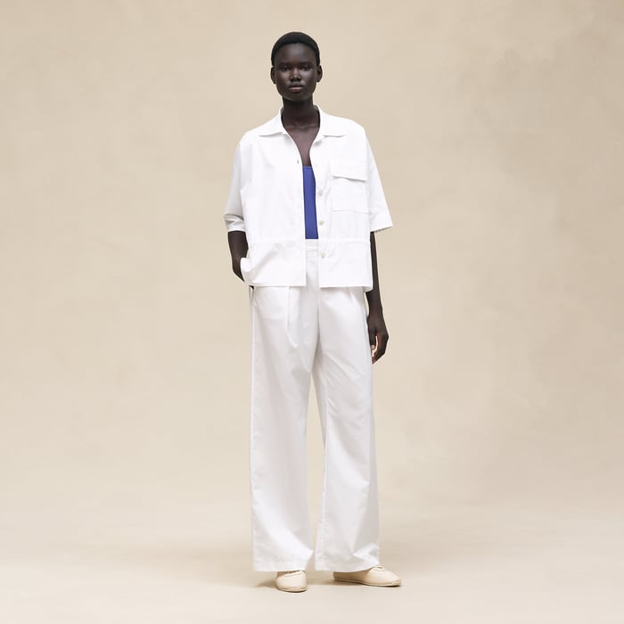 Blanc Embroidered Beach Shirt