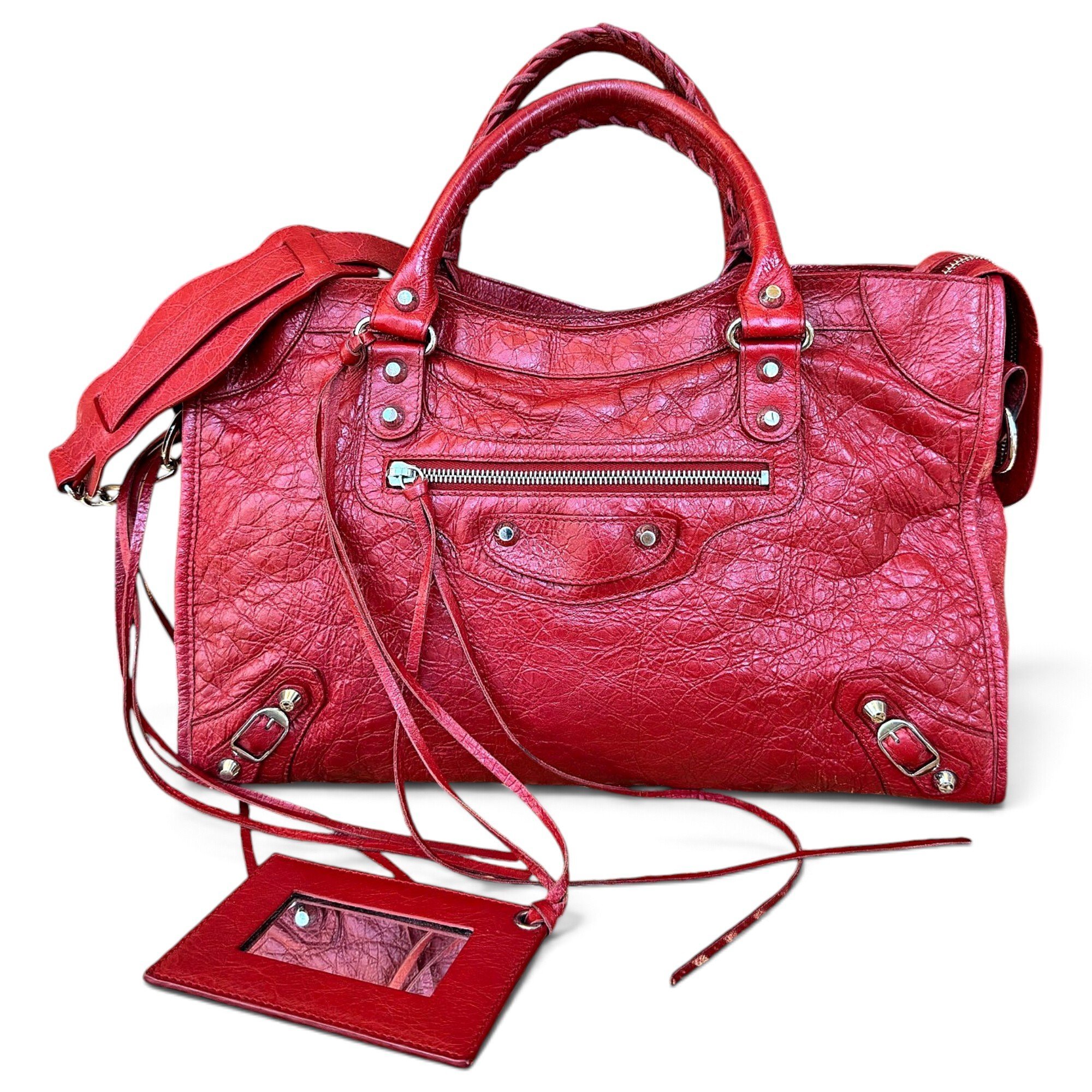 City leather handbag