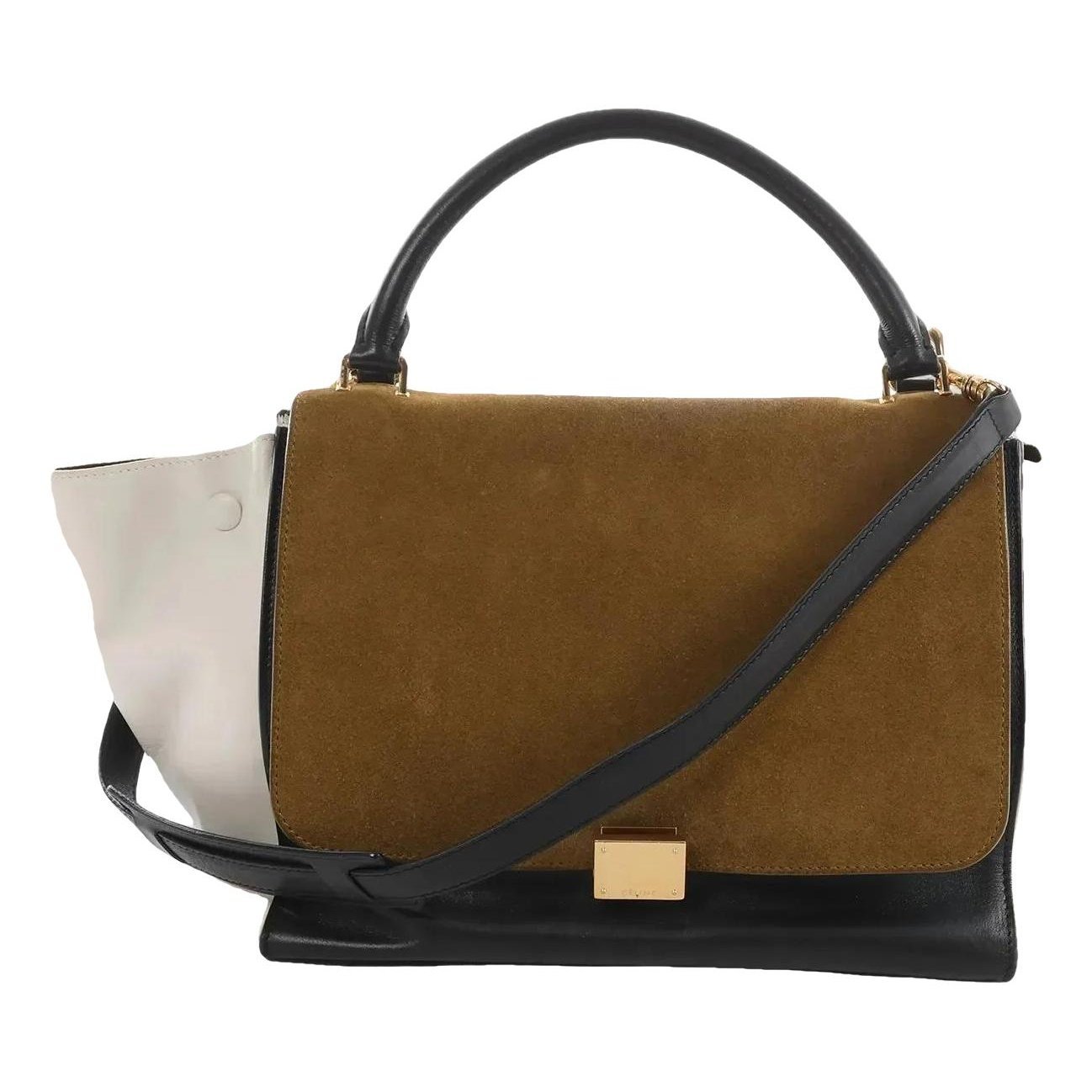Trapèze leather handbag