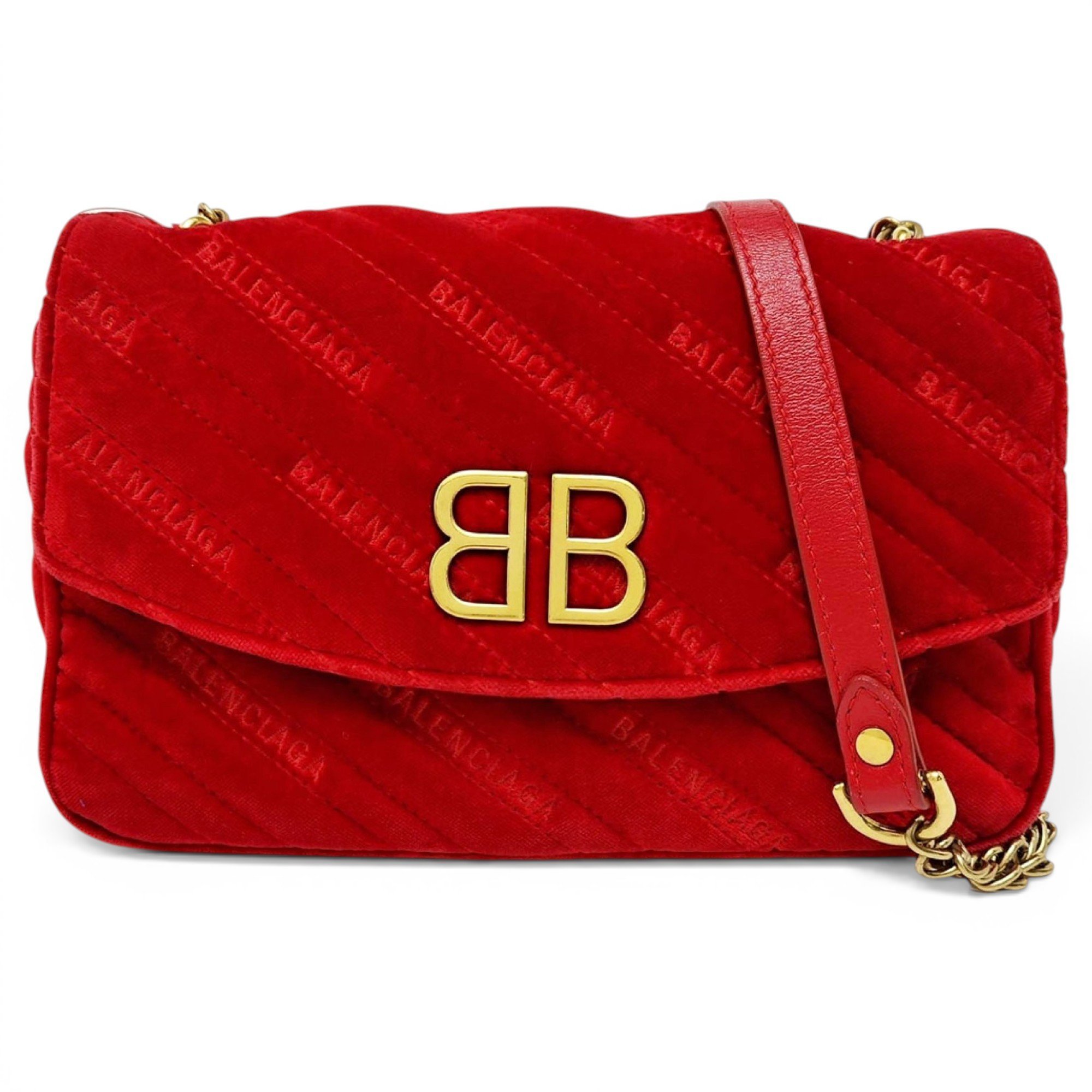 BB chain velvet handbag