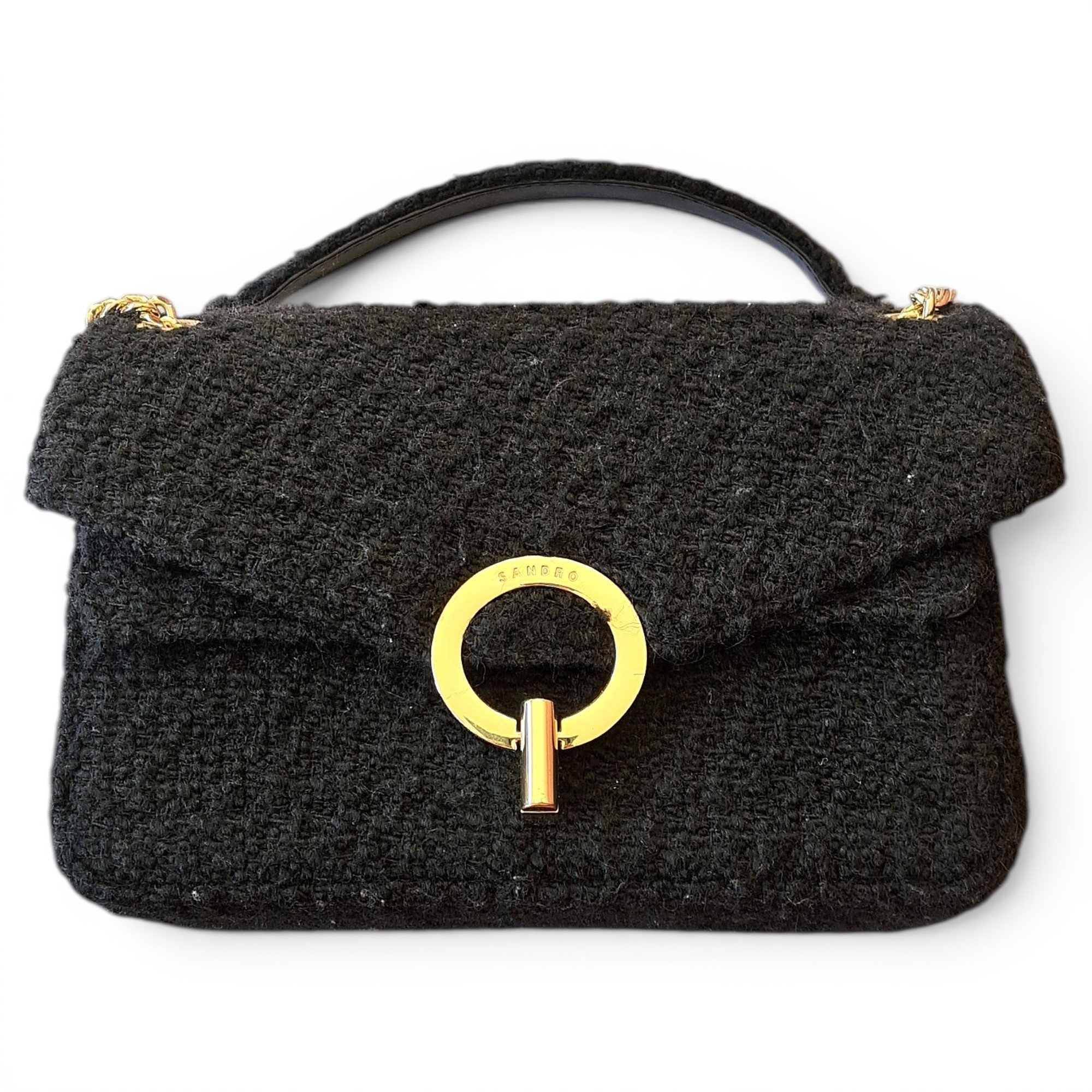 Sandro Yza tweed crossbody bag