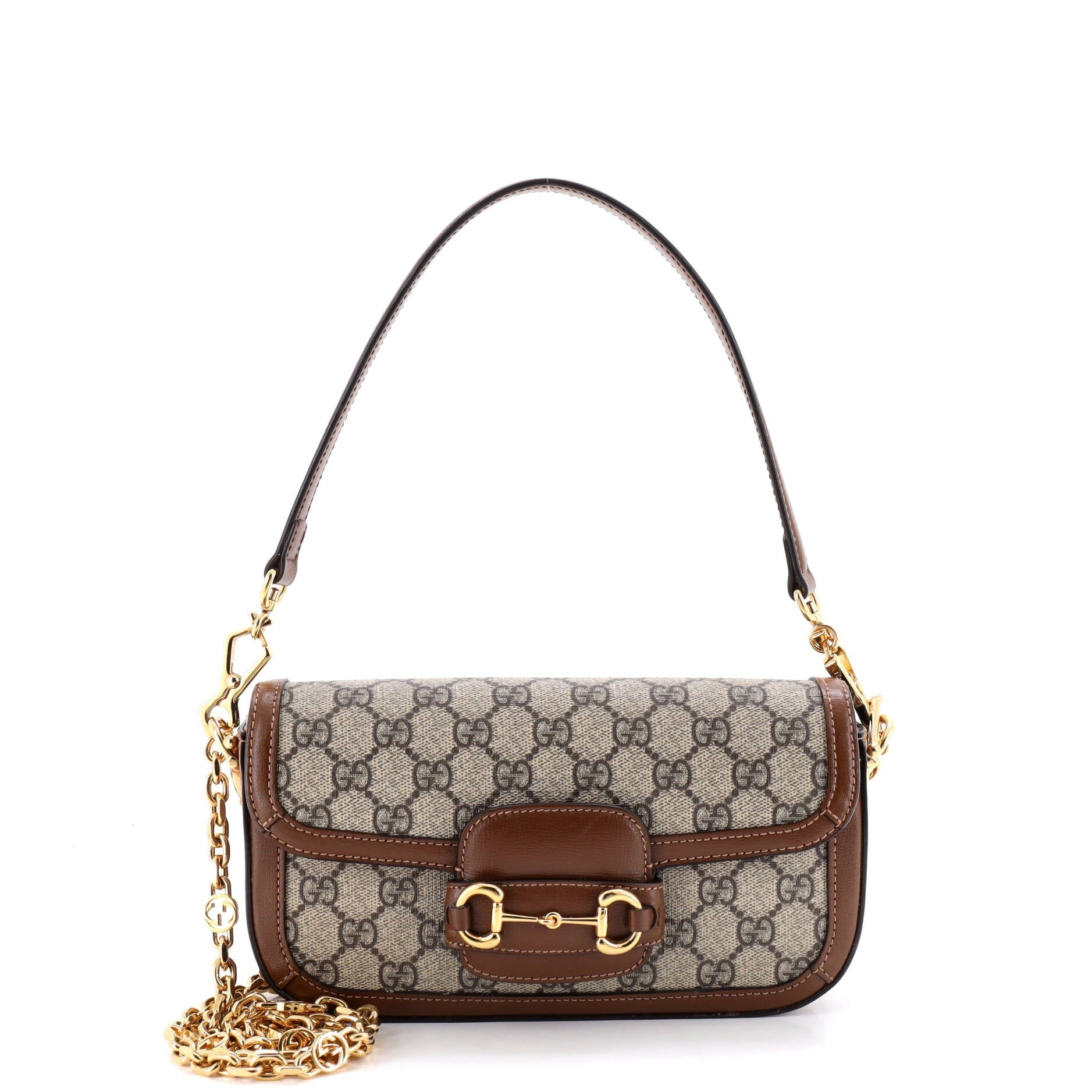Horsebit 1955 Shoulder Bag GG Coated Canvas with Leather East West