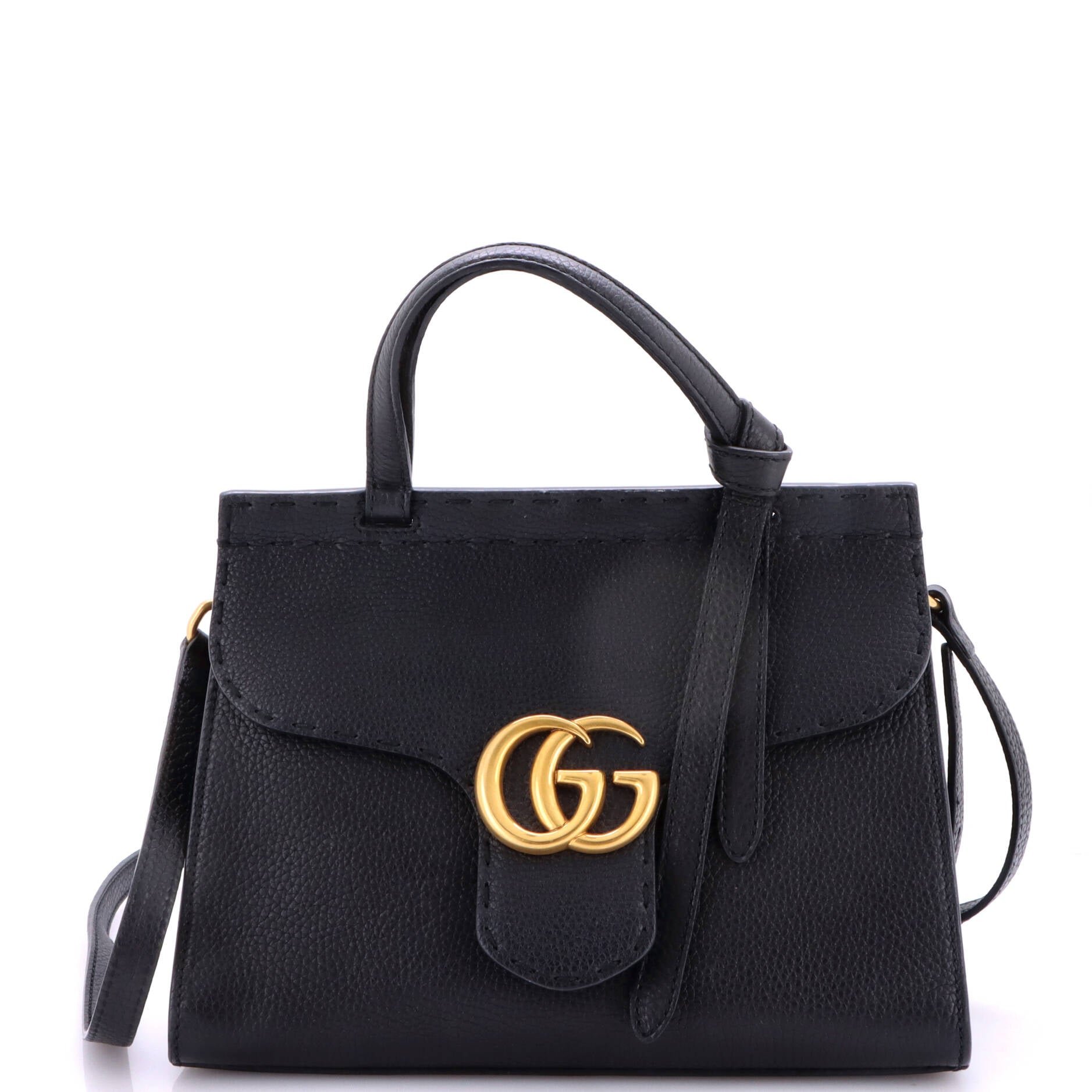 GG Marmont Top Handle Bag Leather Mini