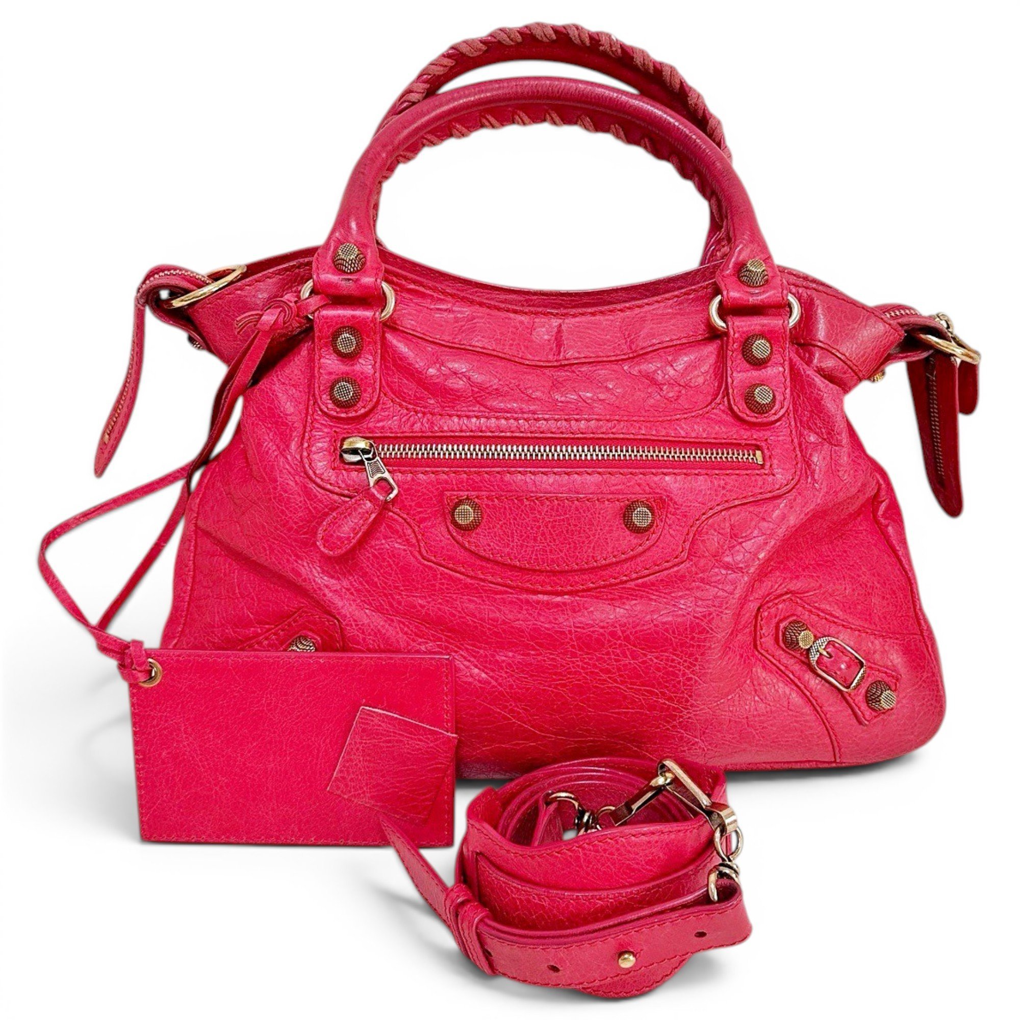 Town leather handbag