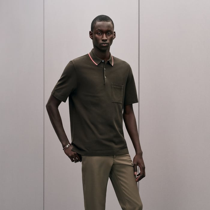 Kaki "Piqures Sellier" Polo Shirt