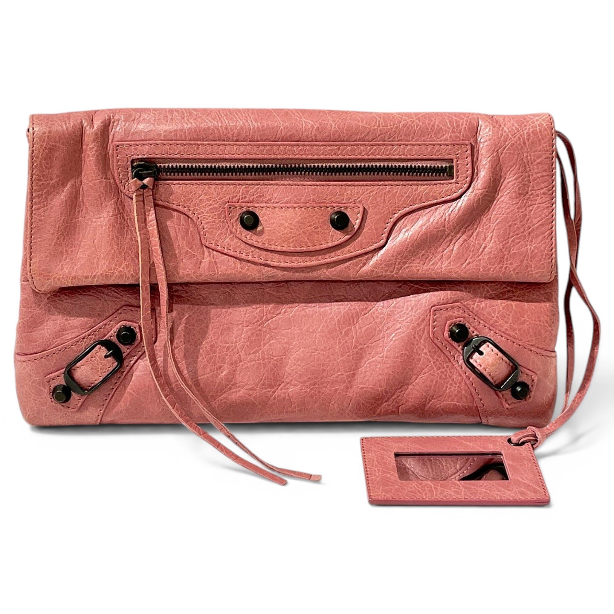 Envelop leather clutch bag