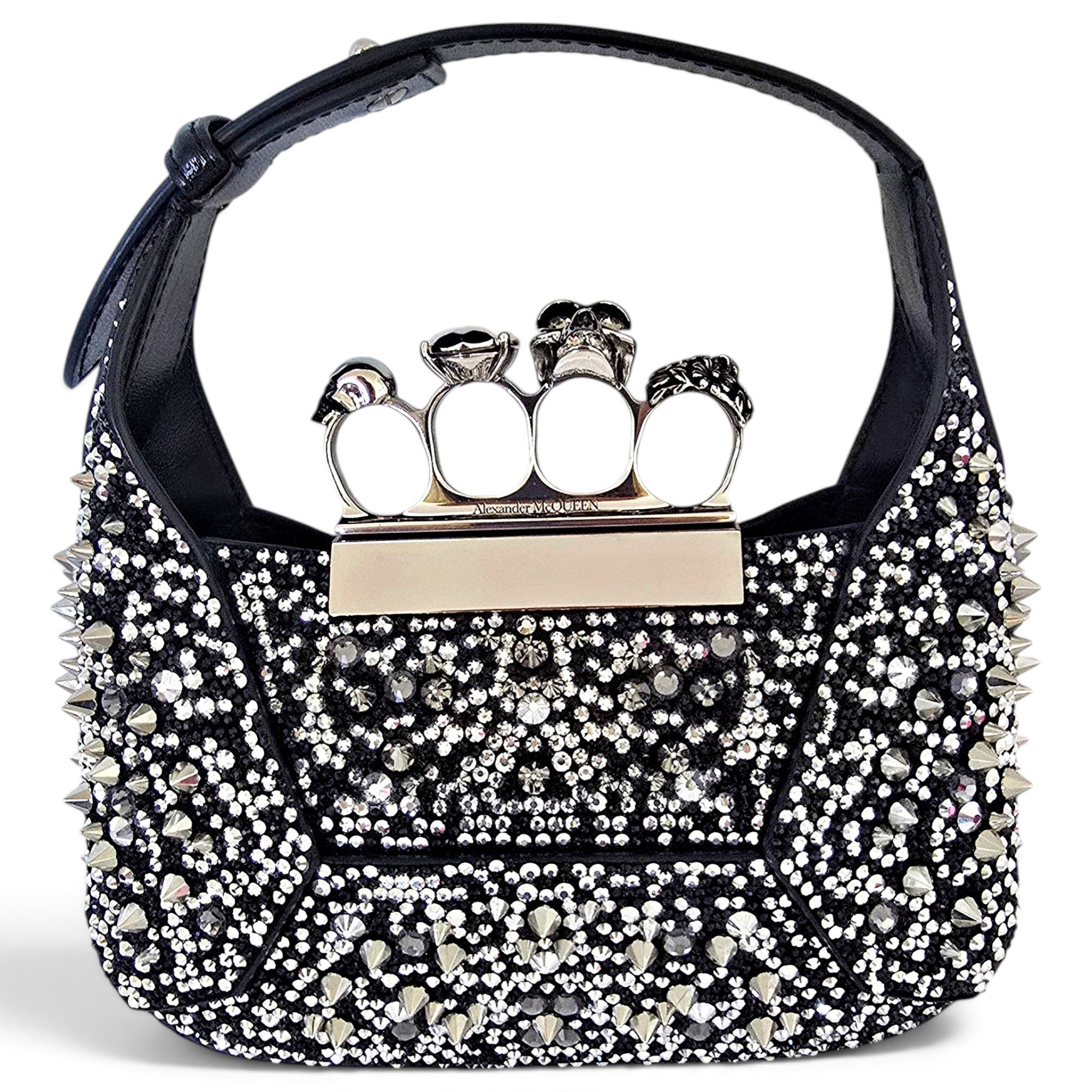 Knuckle leather crossbody bag