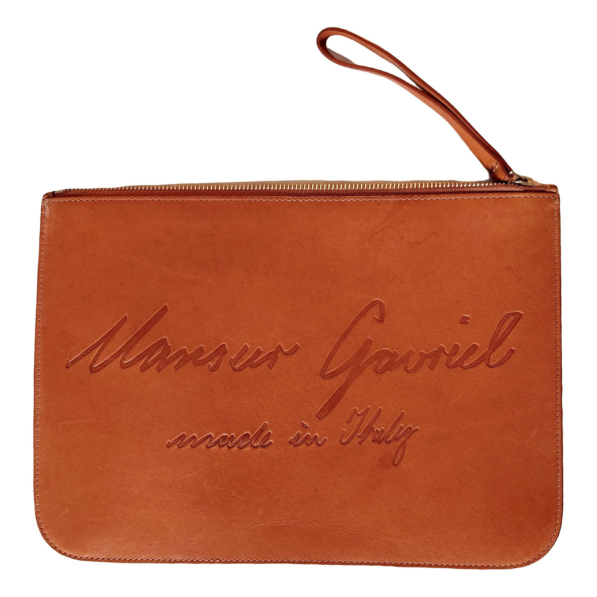Leather clutch bag