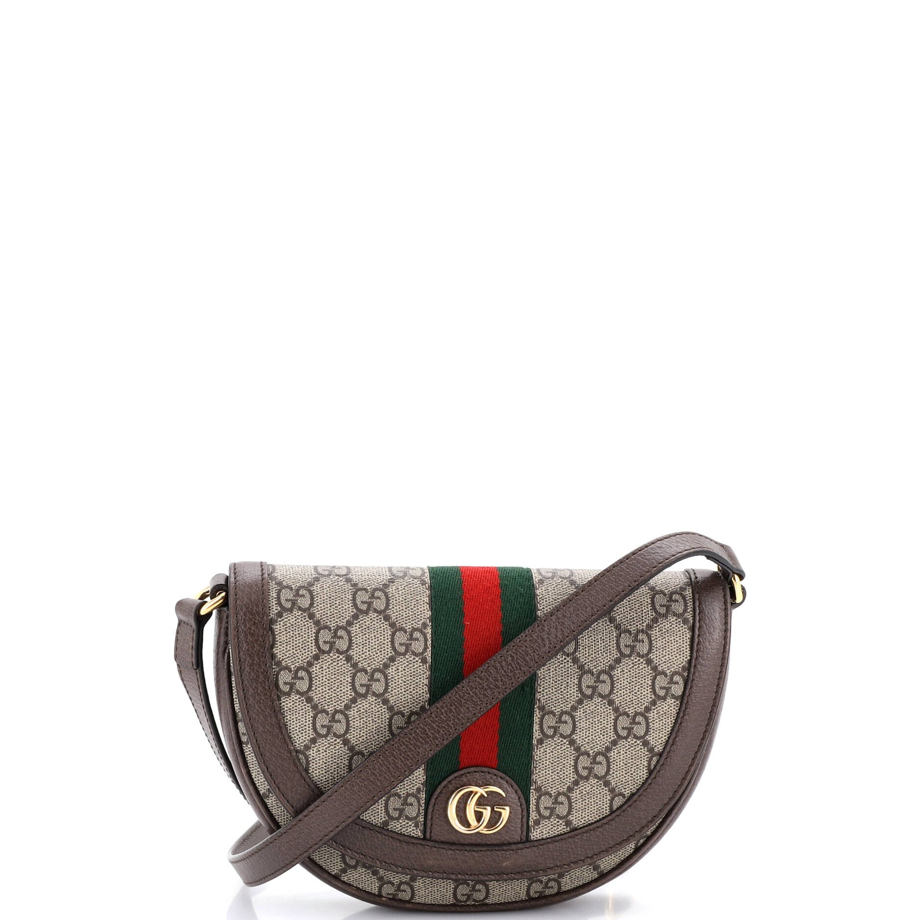 Ophidia Curved Flap Shoulder Bag GG Coated Canvas Mini