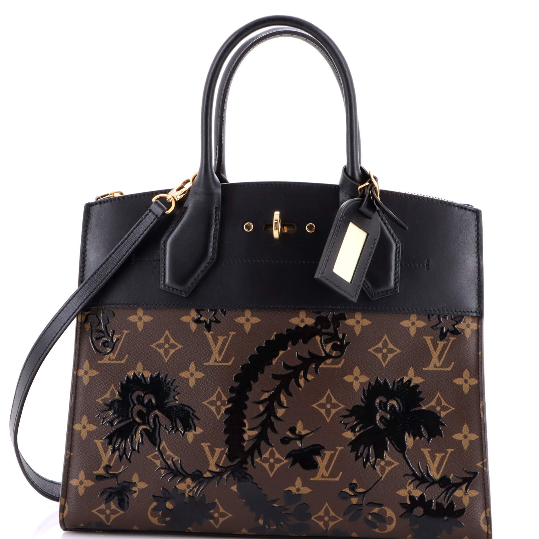 Louis Vuitton City Steamer Handbag Limited Edition Blossom Monogram Canvas and Leather MM