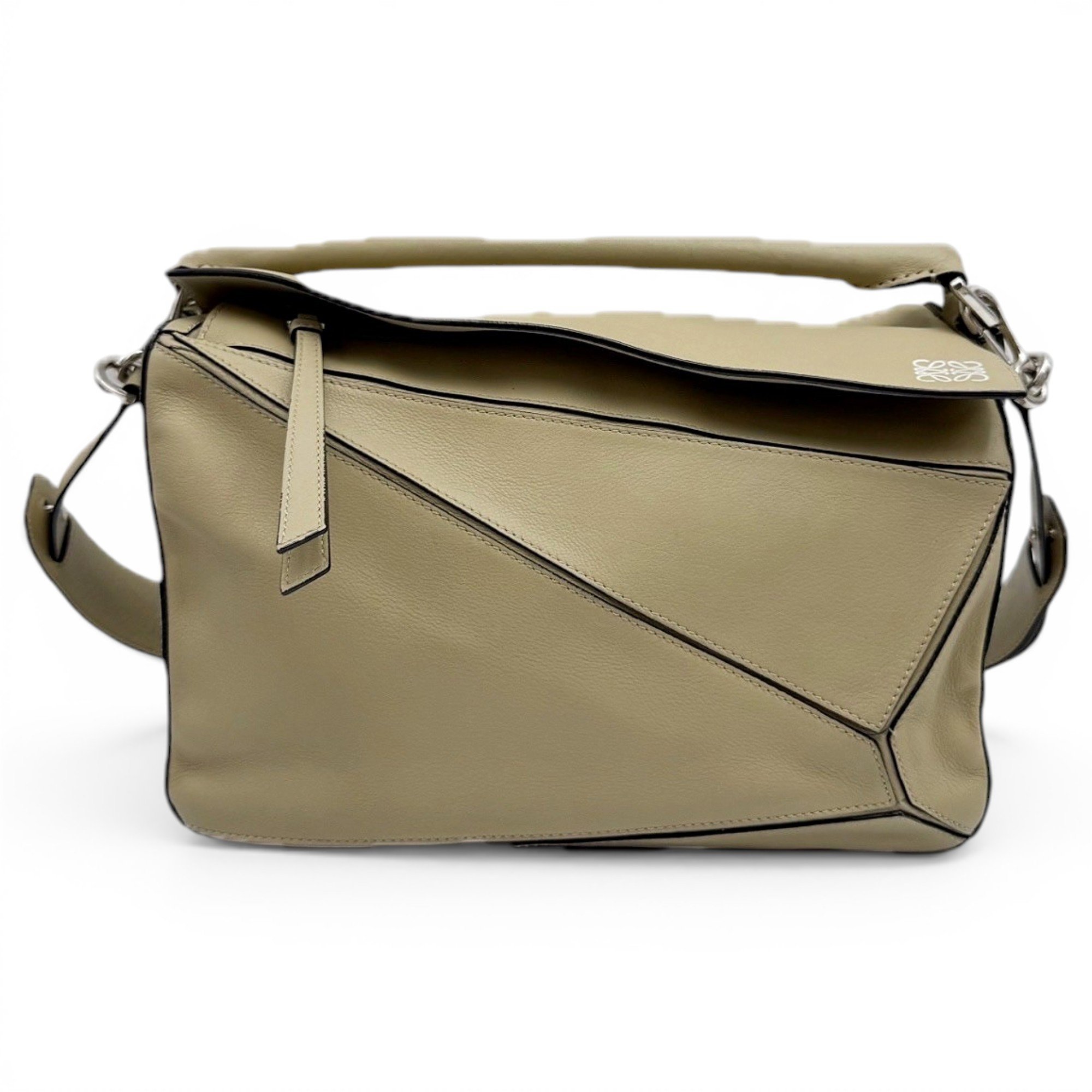 Puzzle leather handbag