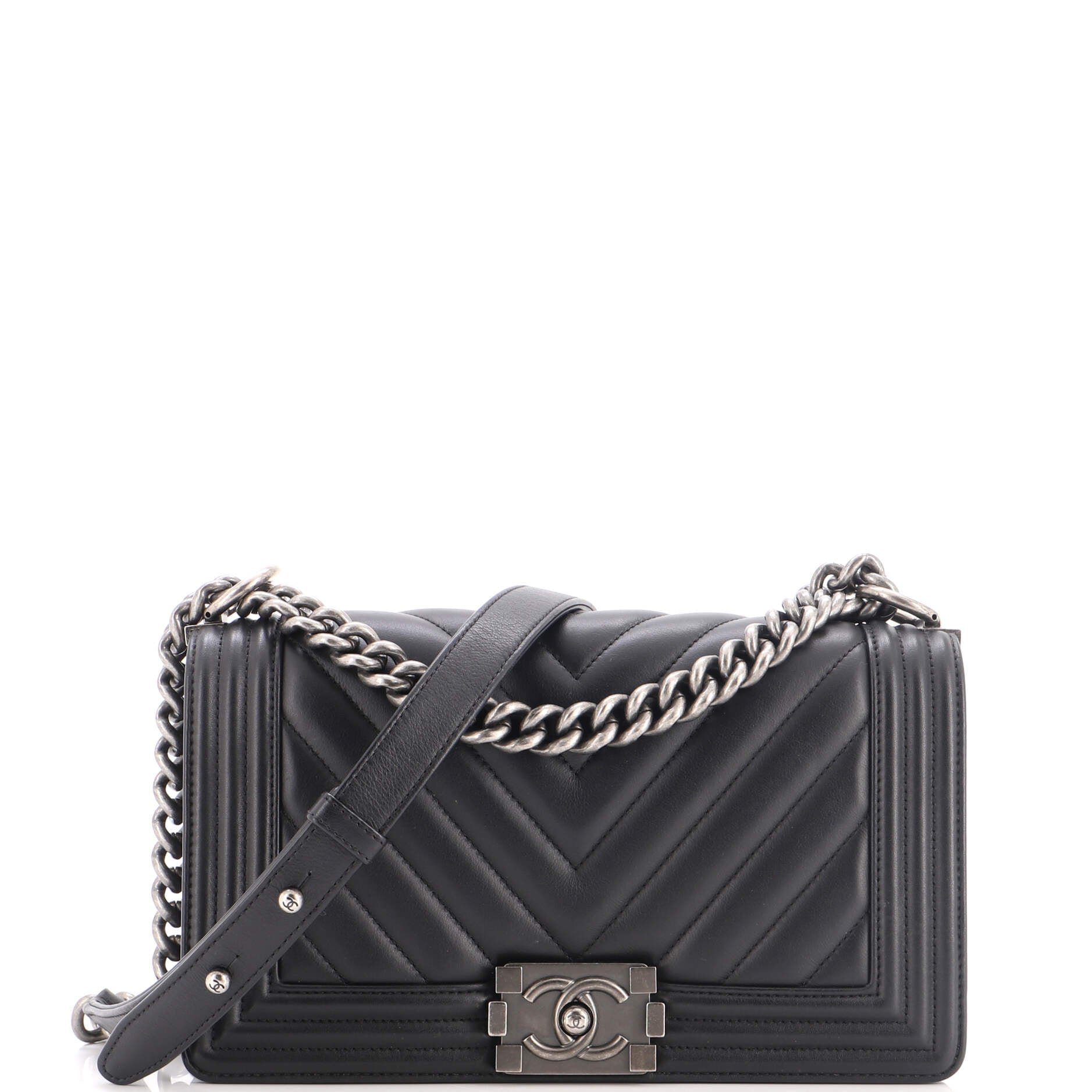 Boy Flap Bag Chevron Calfskin Old Medium