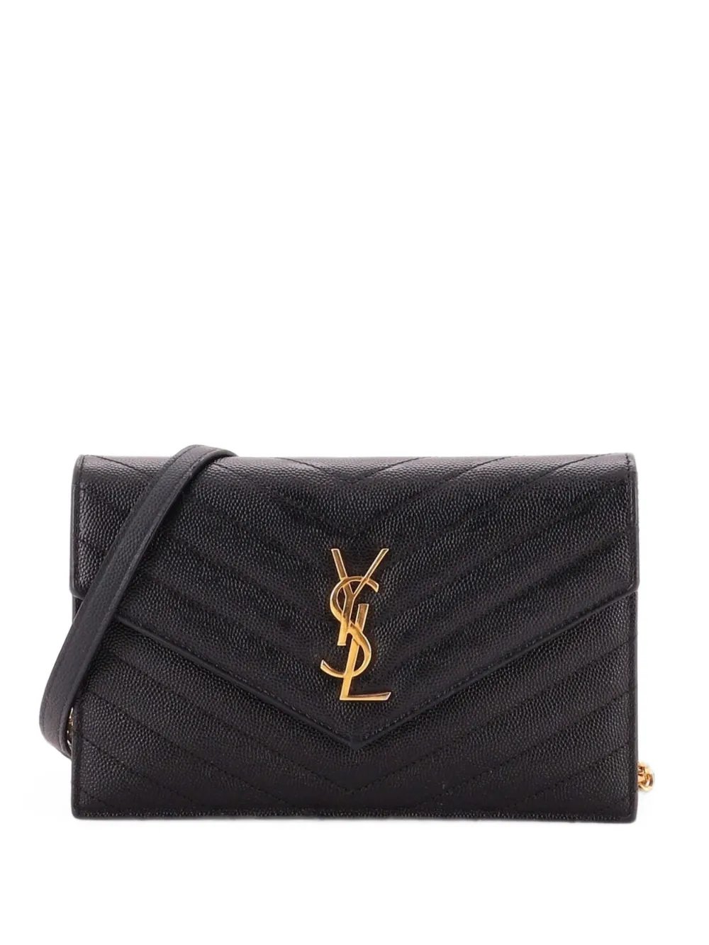 Classic Monogram Wallet on Chain Matelasse Chevron Leather Small crossbody bag