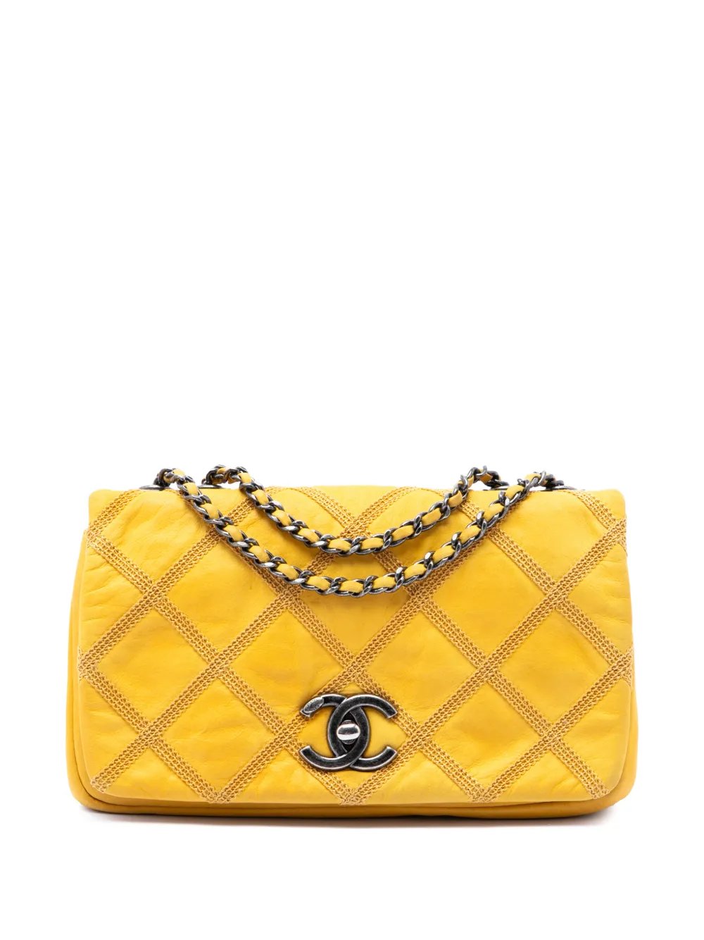 2012-2013 CC Iridescent Calfskin Diamond Stitch Flap shoulder bag