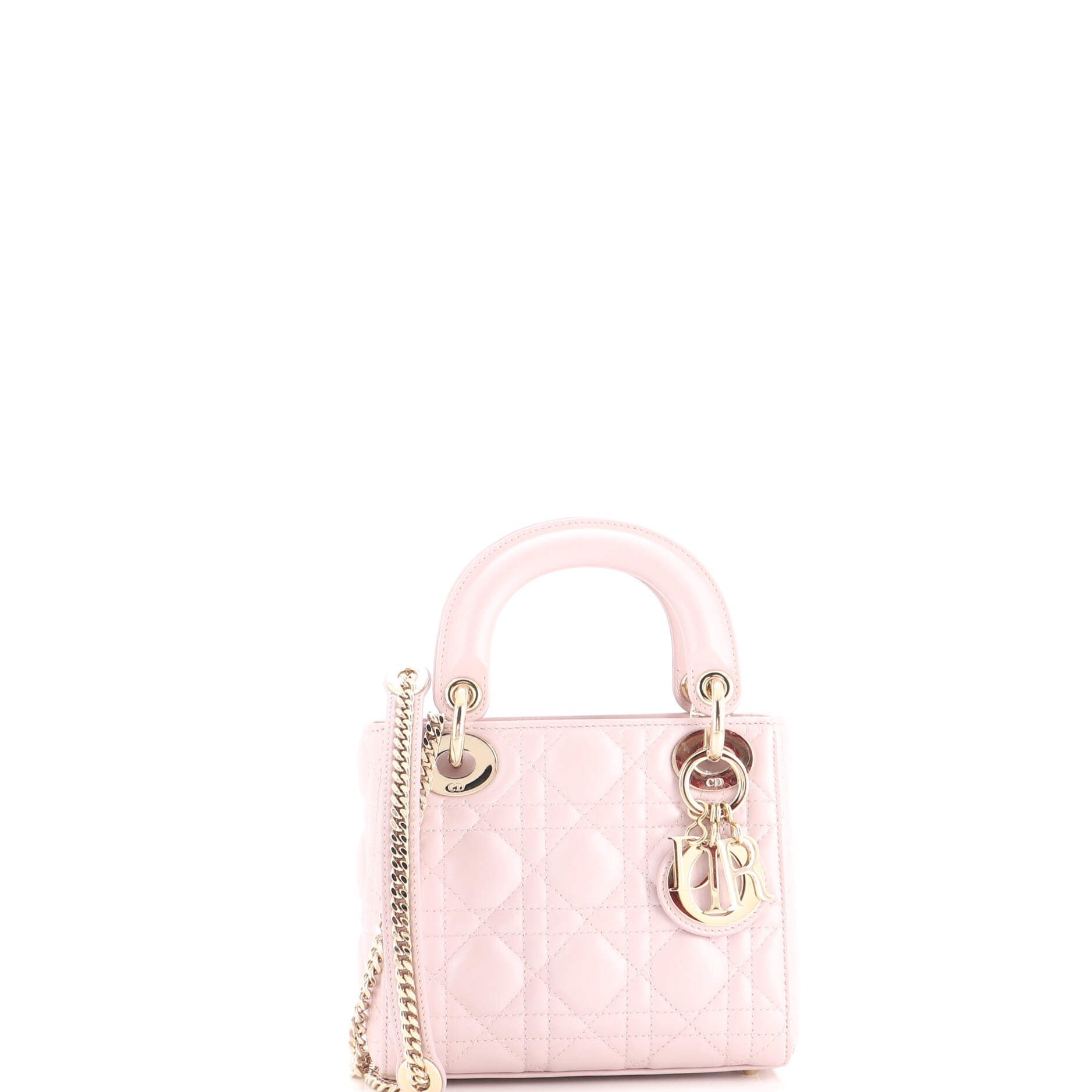 Lady Dior Chain Bag Cannage Quilt Iridescent Leather Mini