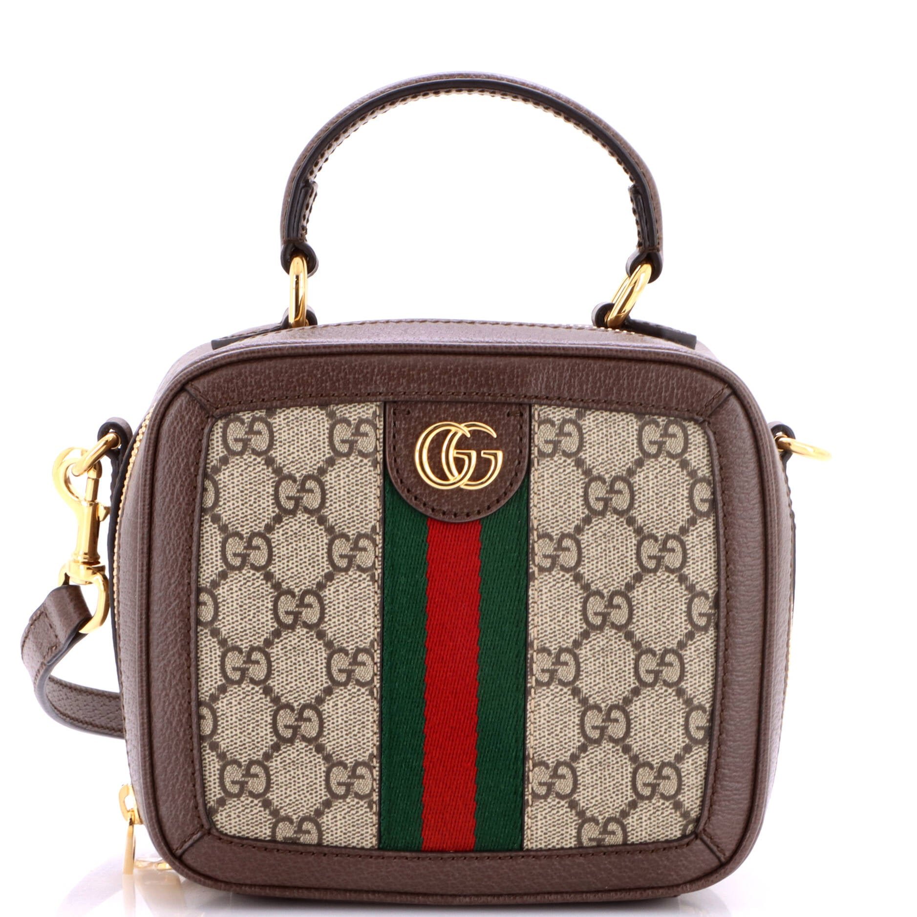 Ophidia Zip Around Top Handle Bag GG Coated Canvas with Leather Mini