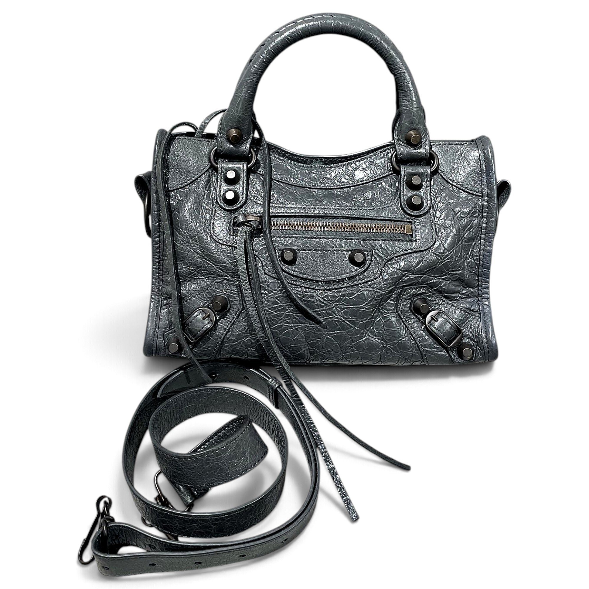 City leather handbag
