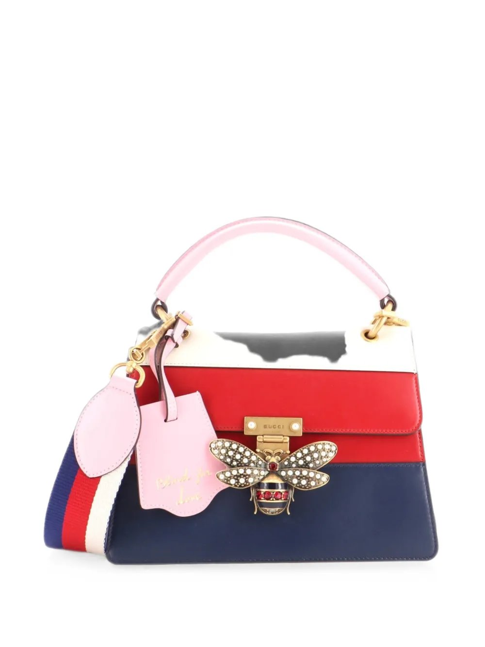 Queen Margaret Top Handle Bag Colorblock Leather Small satchel