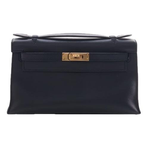 Leather clutch bag