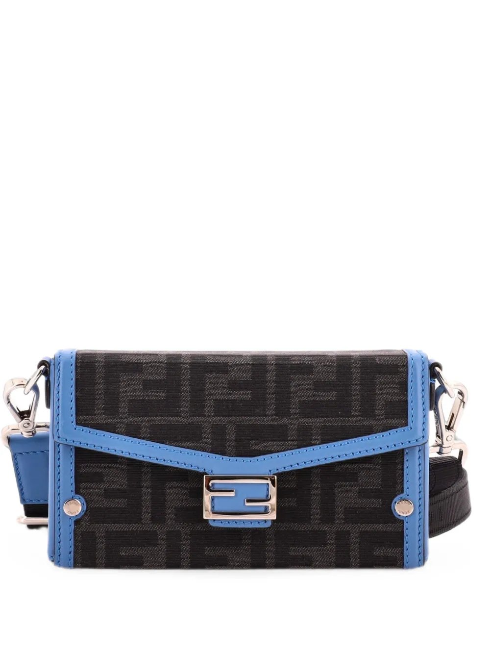 Baguette Soft Trunk Phone Pouch Zucca Canvas and Leather crossbody bag