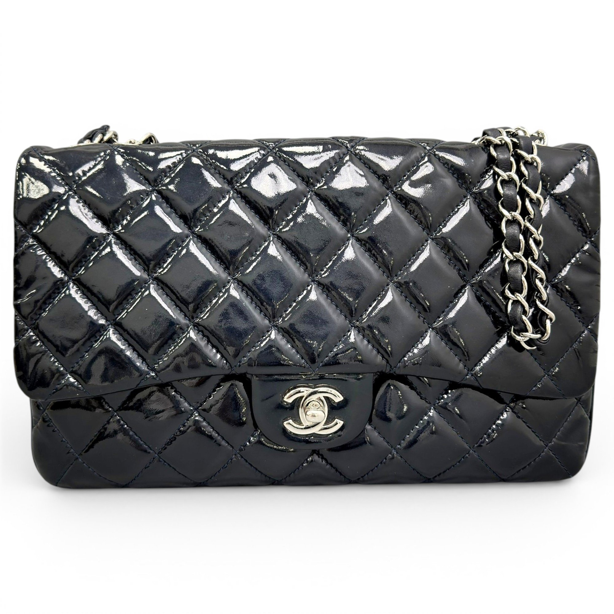 Patent leather handbag