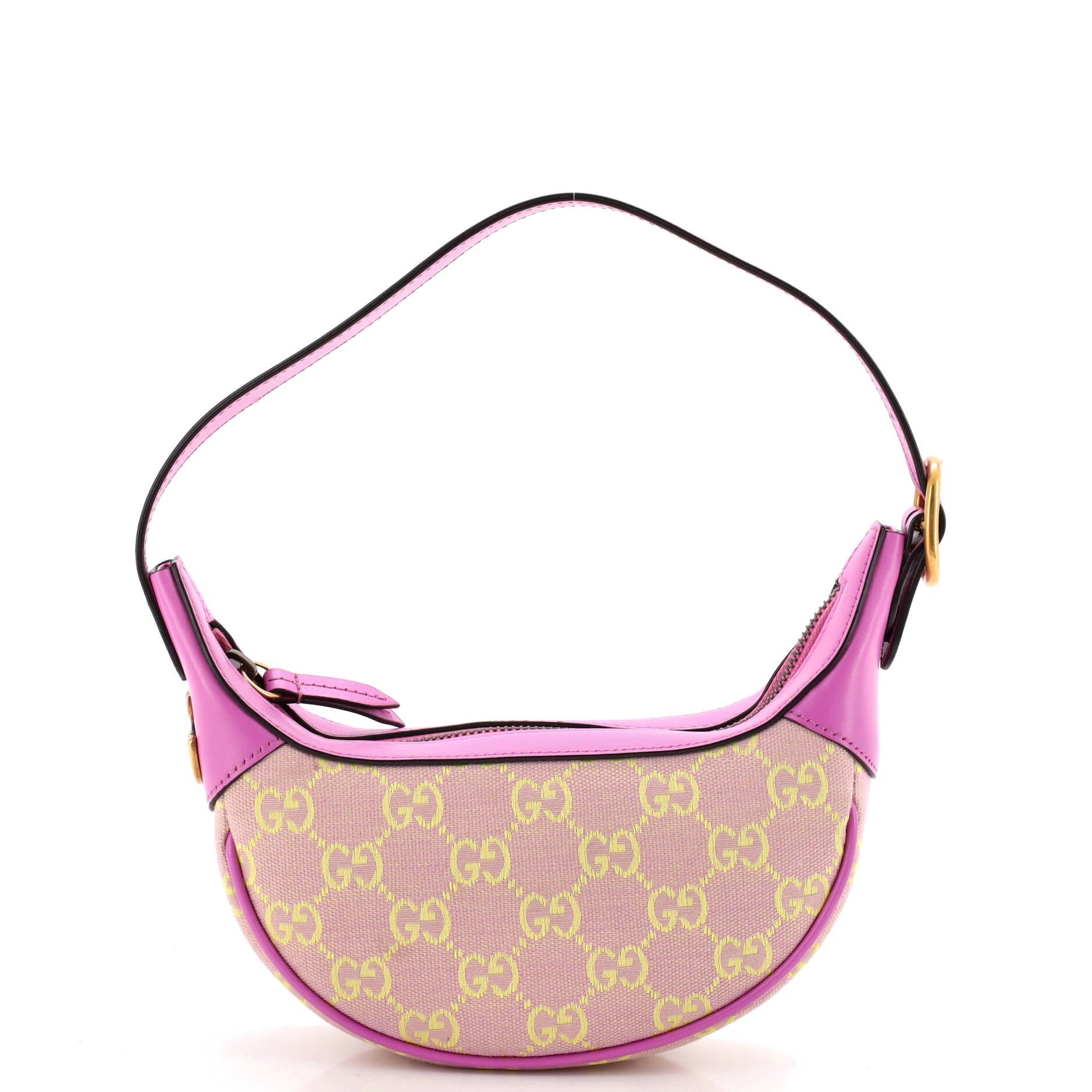 Ophidia Half Moon Bag GG Canvas with Leather Mini
