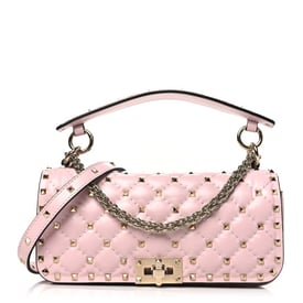 Valentino Garavani Calfskin Rockstud Spike Convertible Shoulder Bag Light Pink