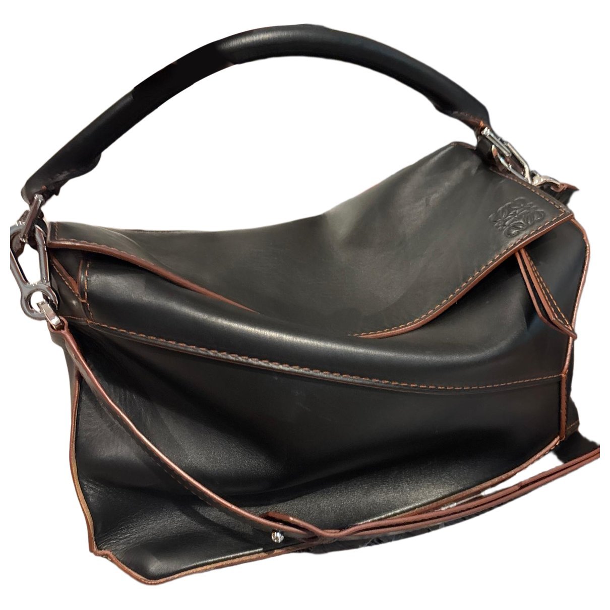 Puzzle leather handbag