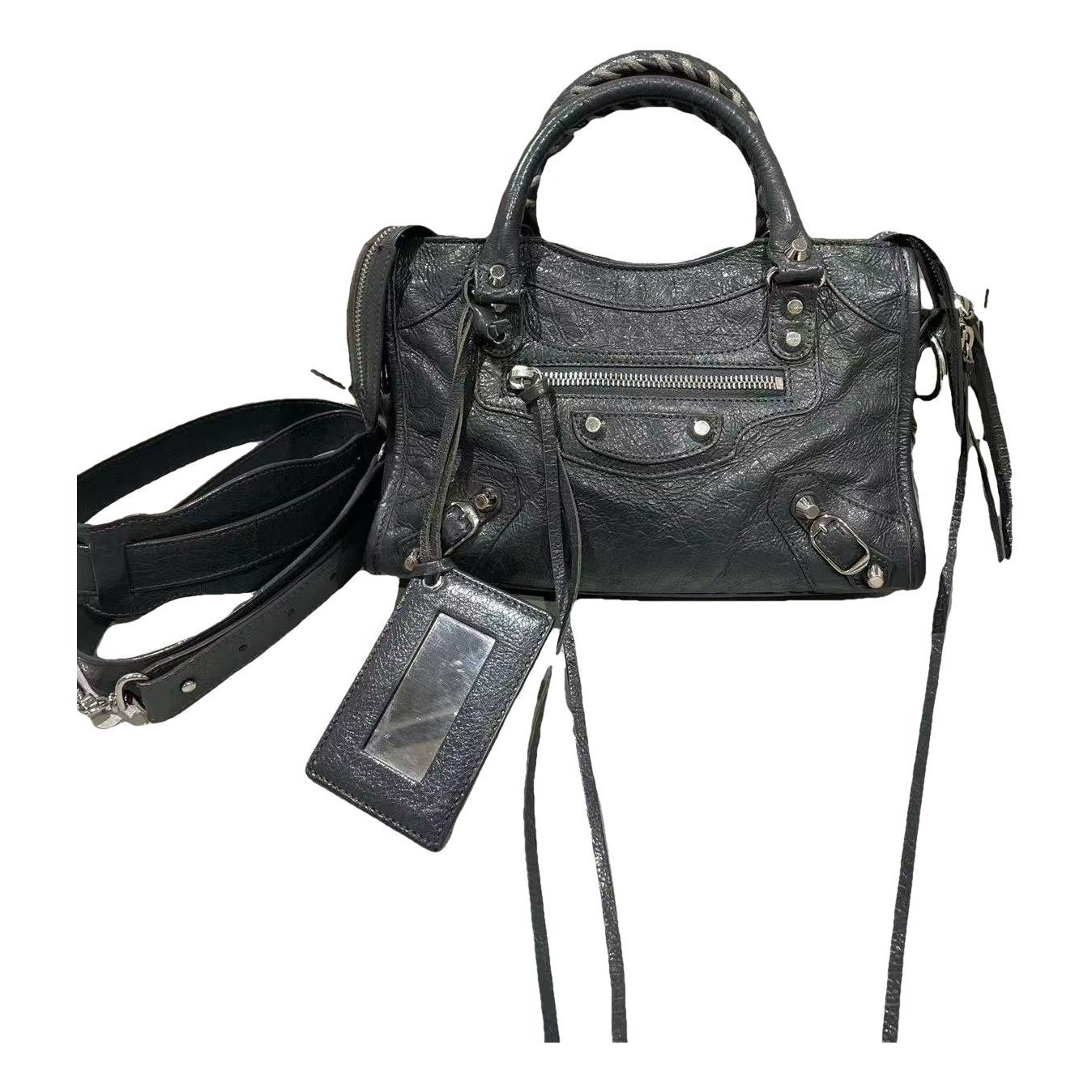 City leather handbag
