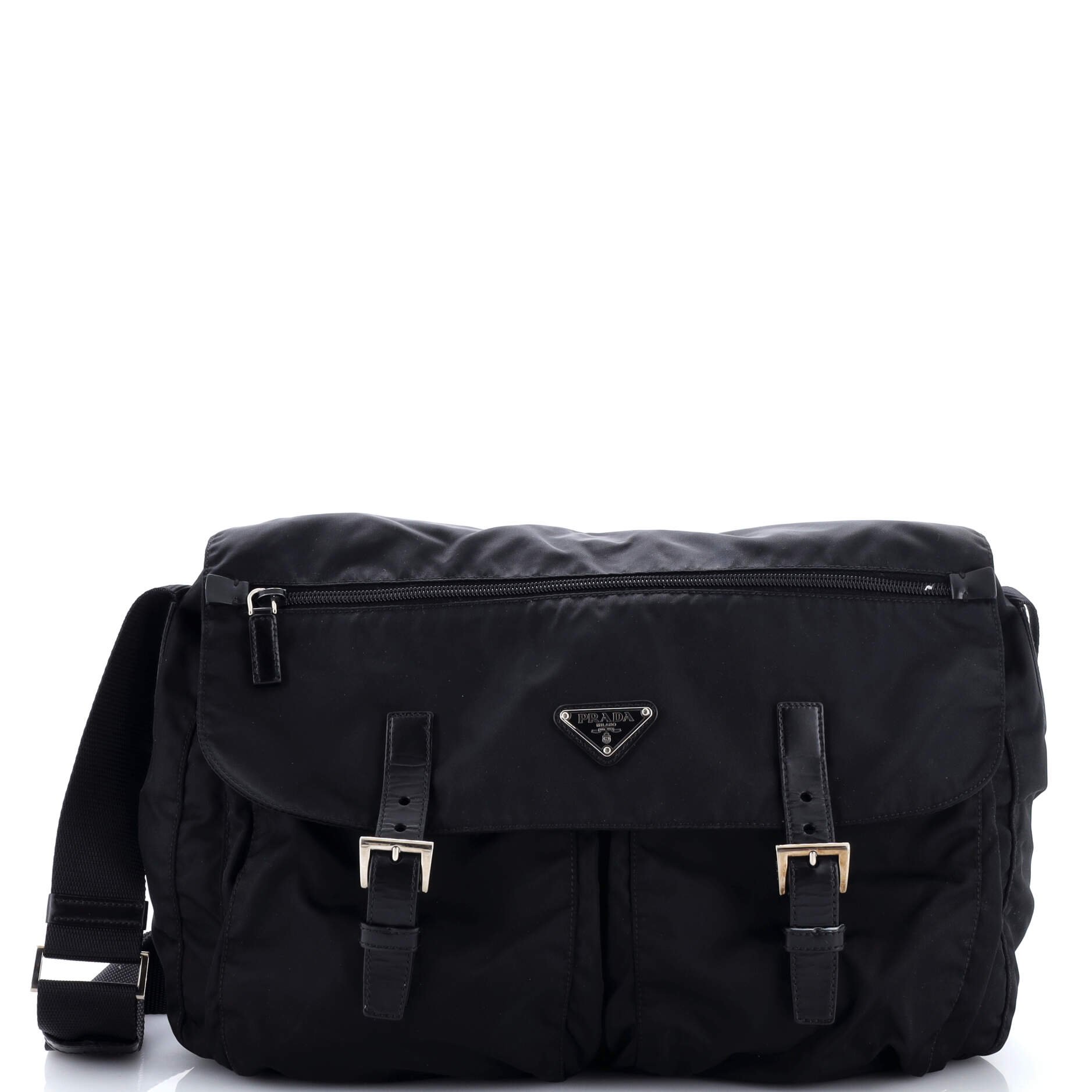 Double Buckle Flap Camera Bag Tessuto Large
