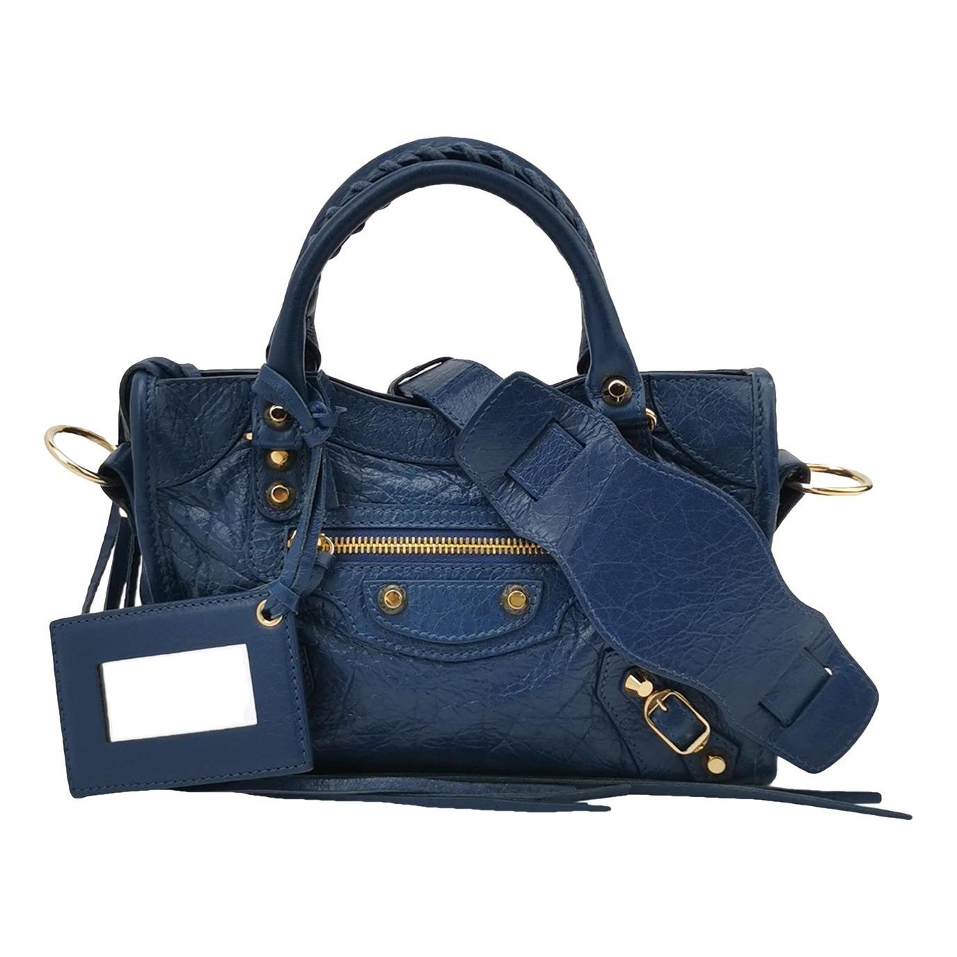 City leather handbag