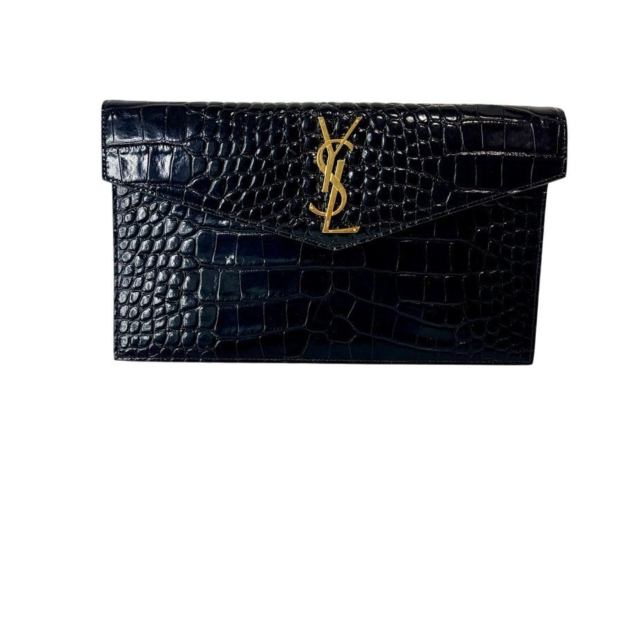 Leather clutch bag