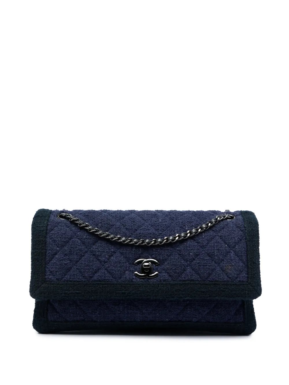 2015-2016 CC Quilted Tweed Accordion Flap shoulder bag