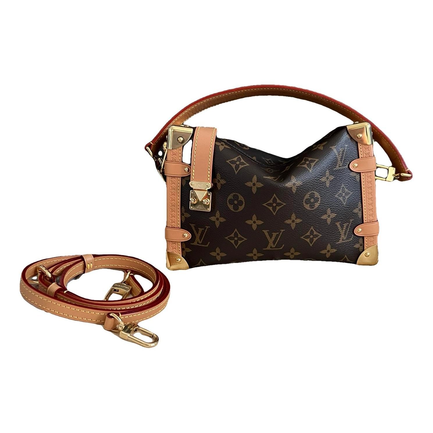 Side Trunk leather handbag