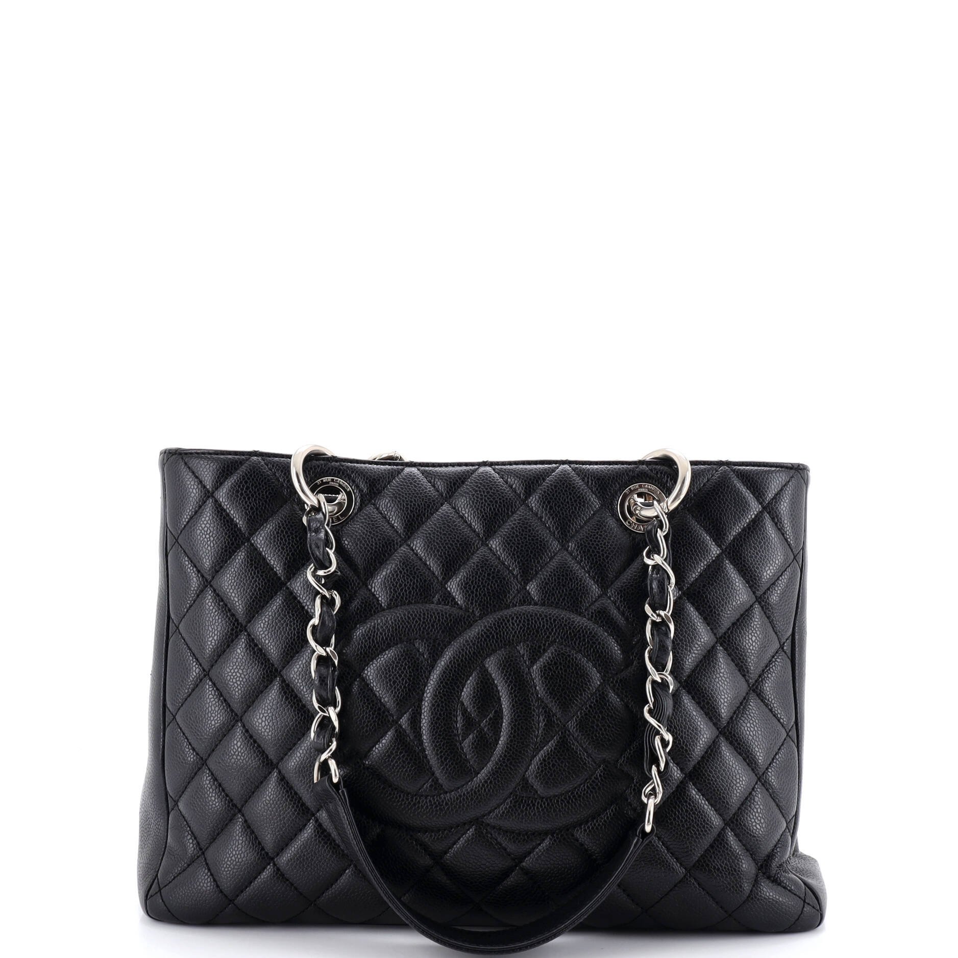Grand Shopping Tote Quilted Caviar