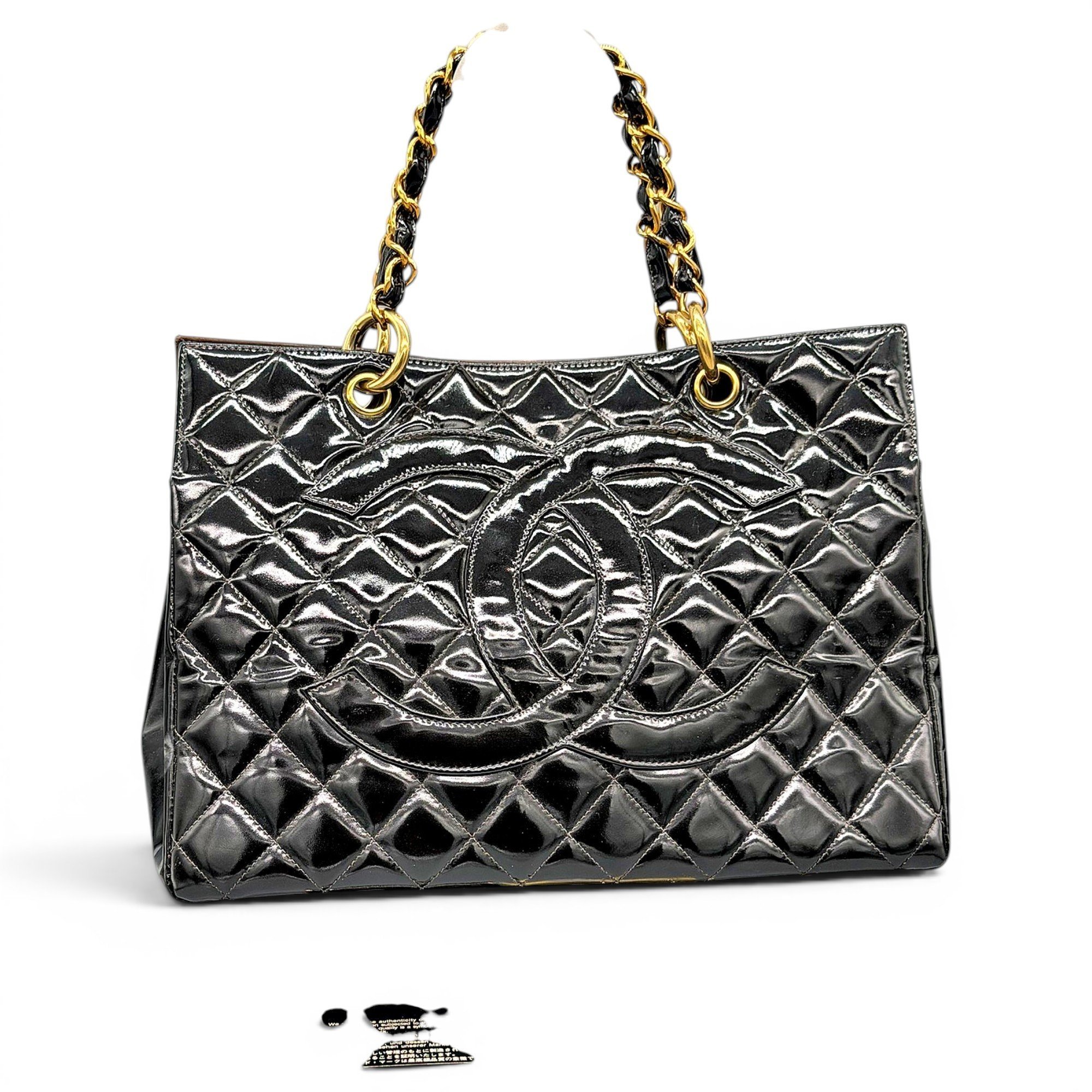 Petite Shopping Tote patent leather tote
