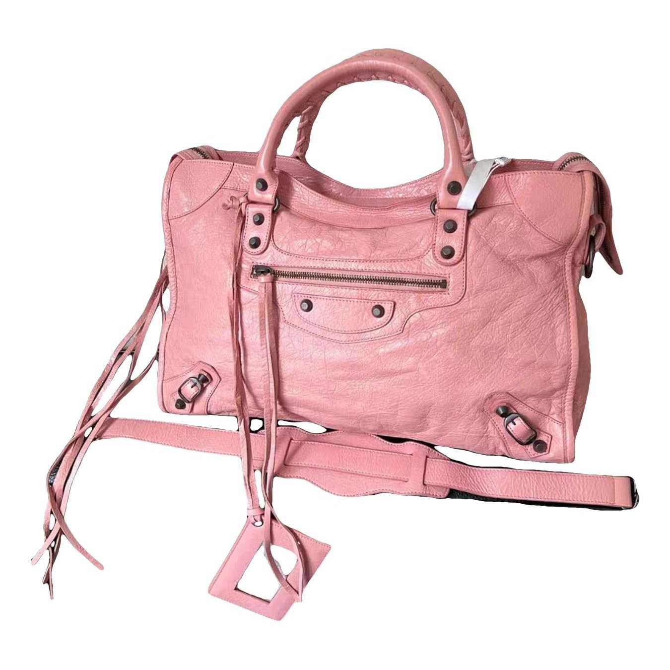 City leather handbag