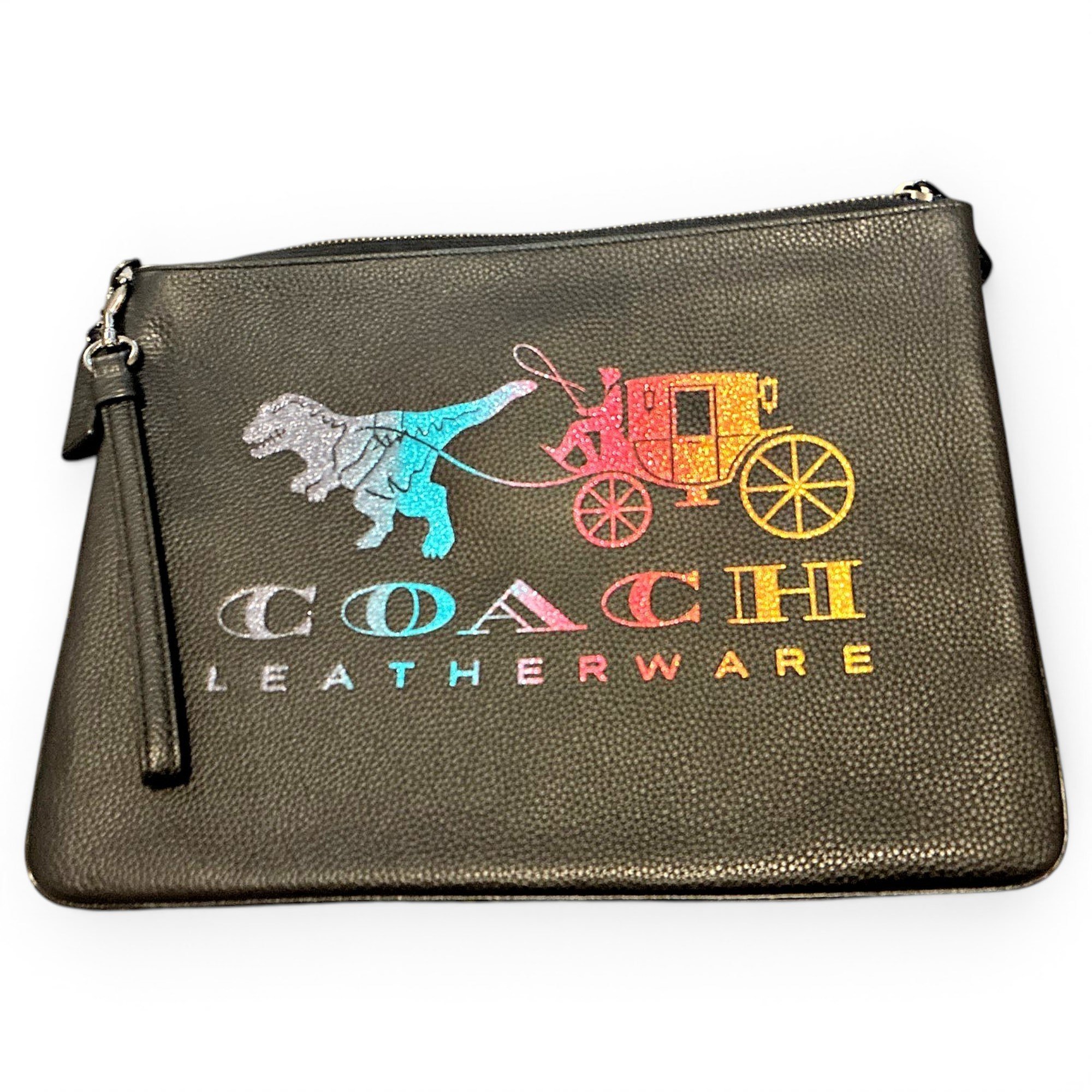 Leather clutch bag