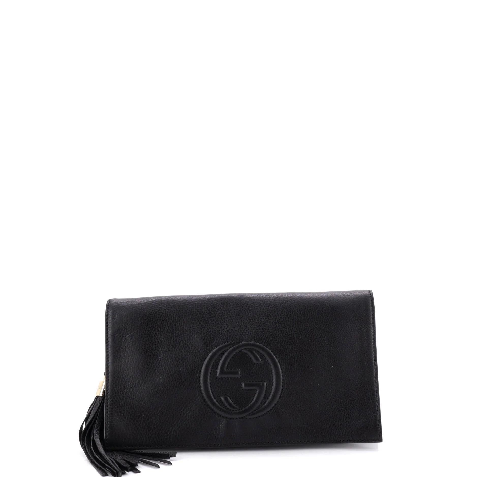 Leather clutch bag